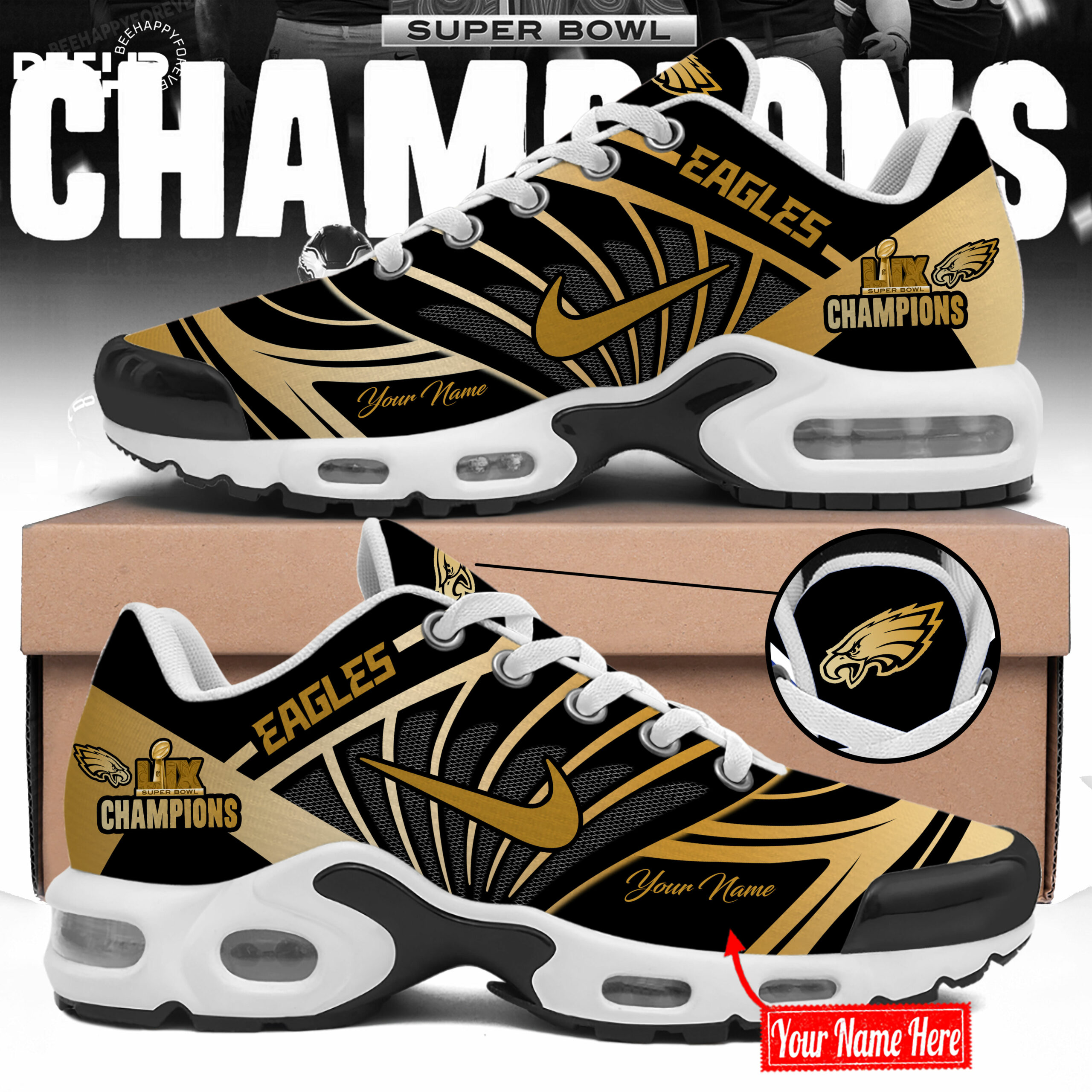 Philadelphia Eagles Super Bowl LIX Champions New Shoes - Famjoys Philadelphia Eagles Super Bowl LIX Champions New Shoes - Famjoys
