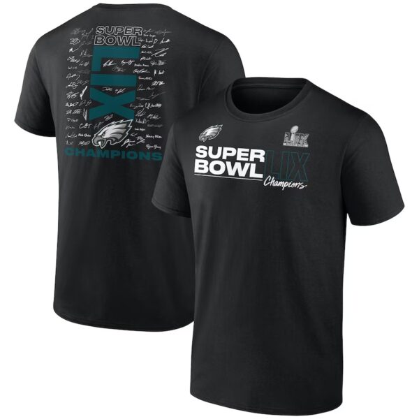 Philadelphia Eagles Super Bowl LIX Champions Roster Autograph Signing Shirt - Famjoys Philadelphia Eagles Super Bowl LIX Champions Roster Autograph Signing Shirt - Famjoys