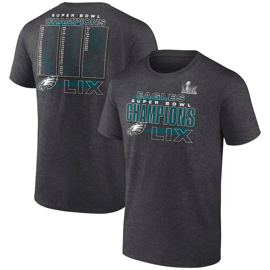 Philadelphia Eagles Super Bowl LIX Champions Roster T-Shirt - Famjoys Philadelphia Eagles Super Bowl LIX Champions Roster T-Shirt - Famjoys