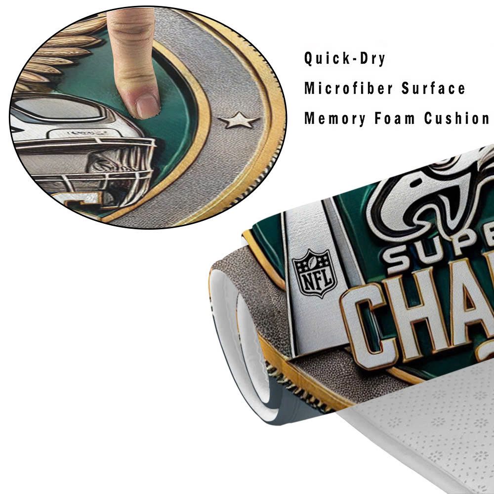 Philadelphia Eagles Super Bowl LIX Champions Round Rug 2025 - Famjoys Philadelphia Eagles Super Bowl LIX Champions Round Rug 2025 - Famjoys