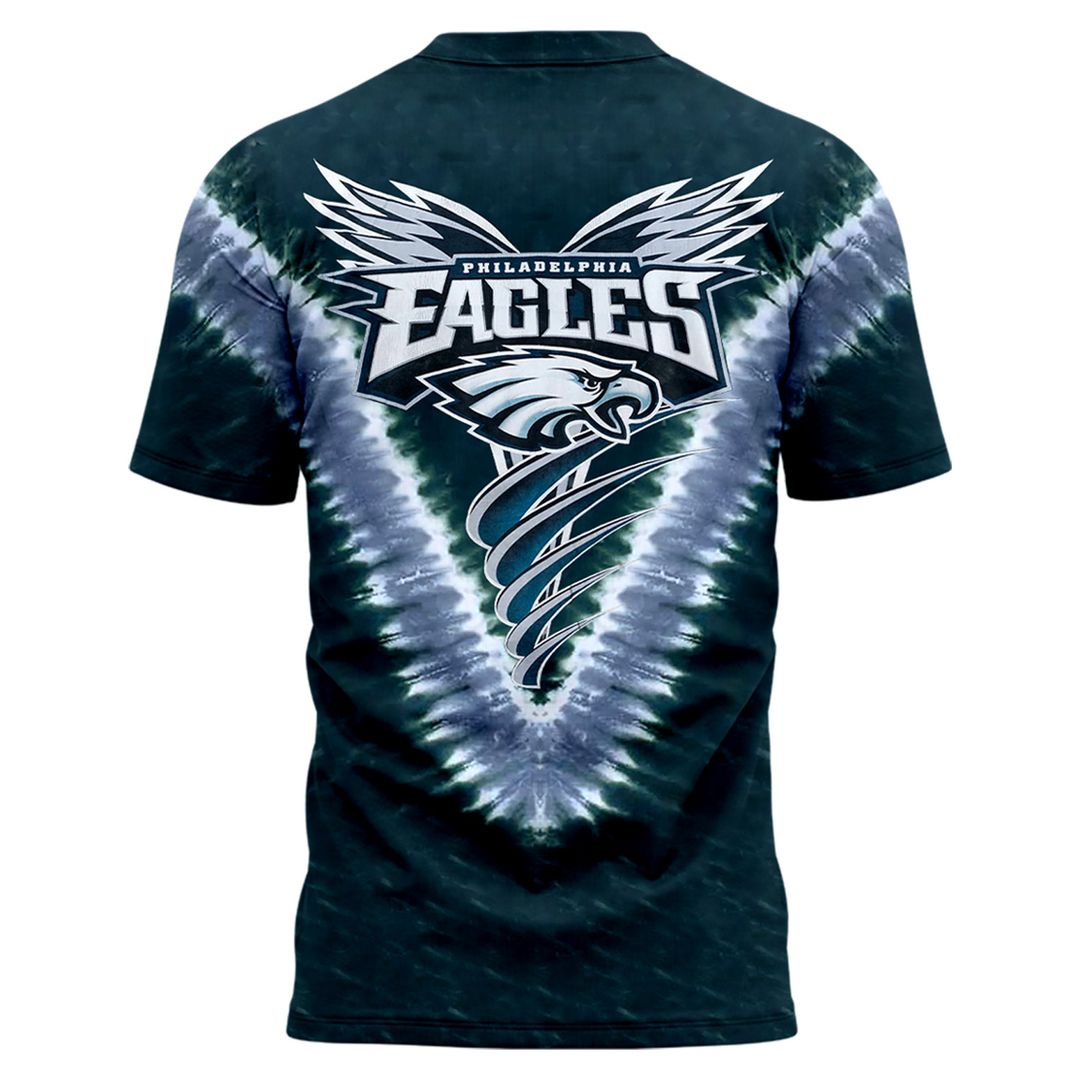 Philadelphia Eagles Super Bowl LIX Champions Shield Tie-Dye T-Shirt - Famjoys Philadelphia Eagles Super Bowl LIX Champions Shield Tie-Dye T-Shirt - Famjoys
