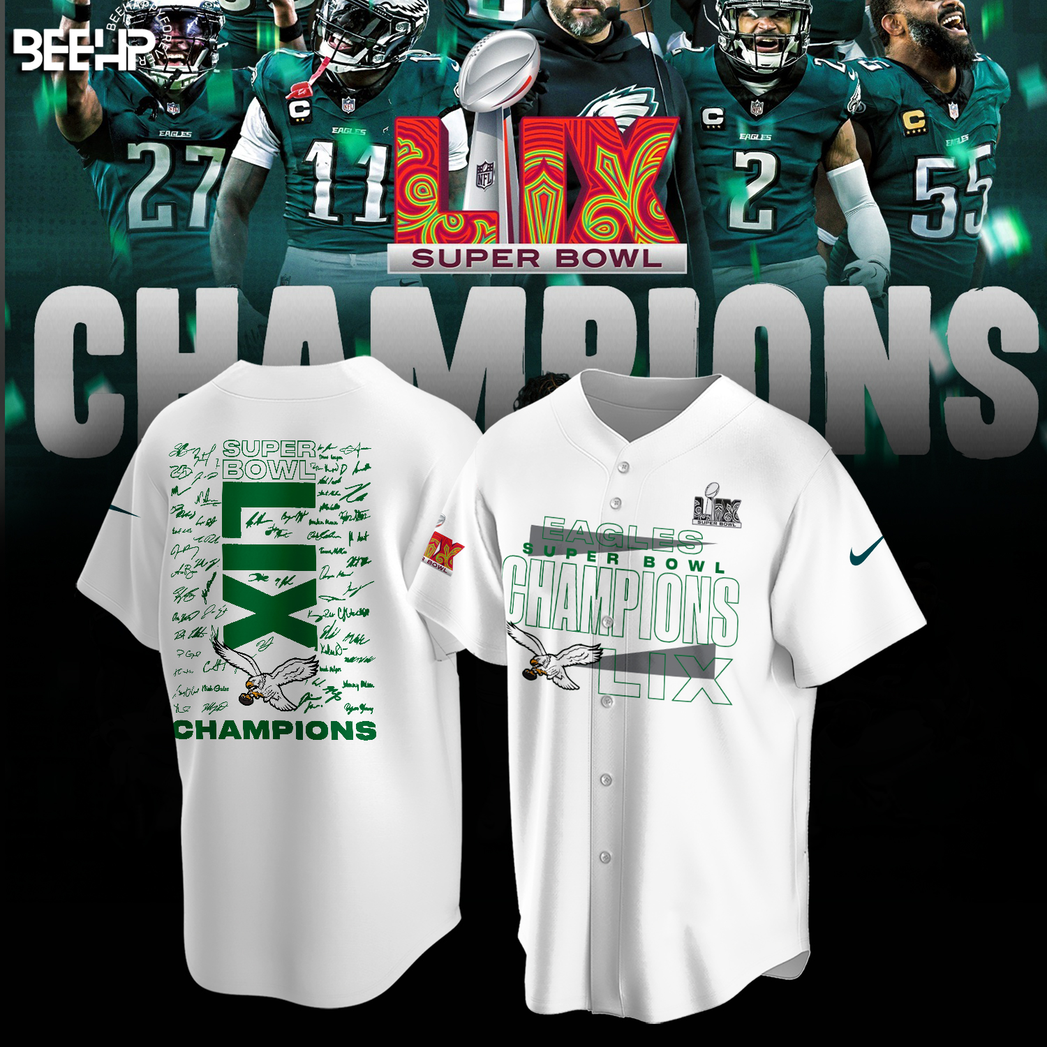 Philadelphia Eagles Super Bowl LIX Champions Shirt - Famjoys Philadelphia Eagles Super Bowl LIX Champions Shirt - Famjoys