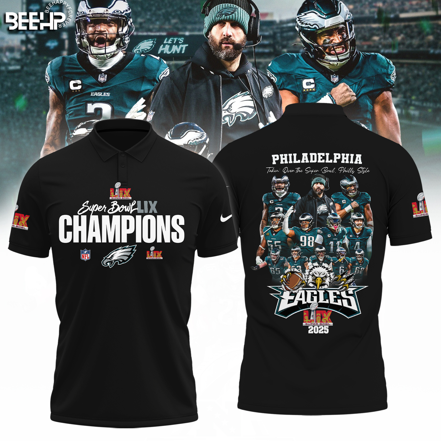 Philadelphia Eagles Super Bowl LIX Champions Shirt - Famjoys Philadelphia Eagles Super Bowl LIX Champions Shirt - Famjoys