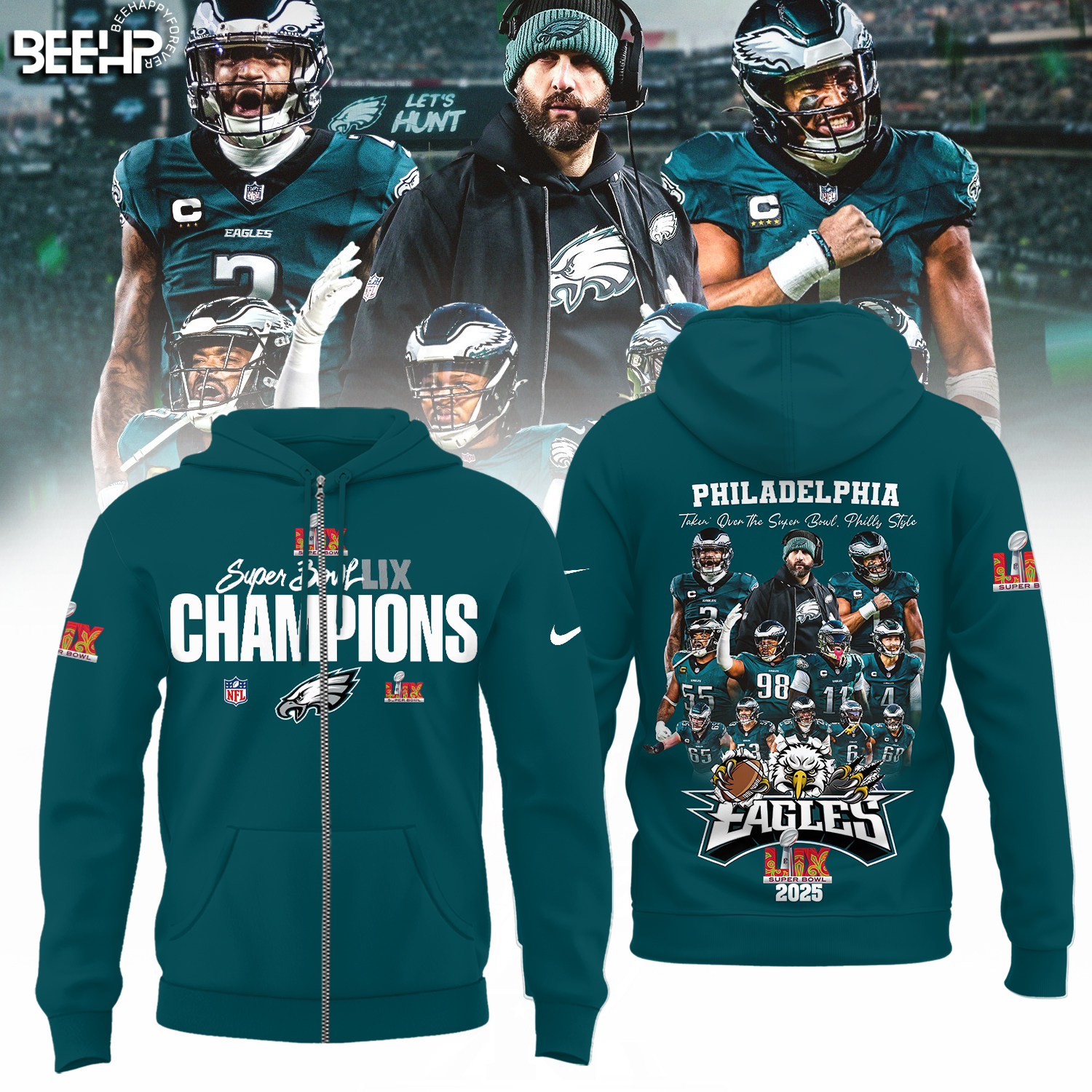 Philadelphia Eagles Super Bowl LIX Champions Shirt - Famjoys Philadelphia Eagles Super Bowl LIX Champions Shirt - Famjoys