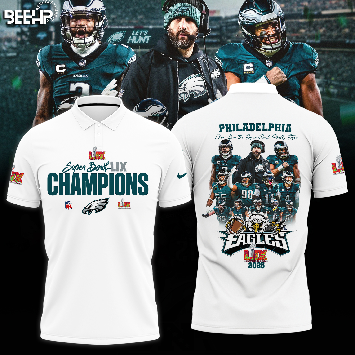 Philadelphia Eagles Super Bowl LIX Champions Shirt - Famjoys Philadelphia Eagles Super Bowl LIX Champions Shirt - Famjoys