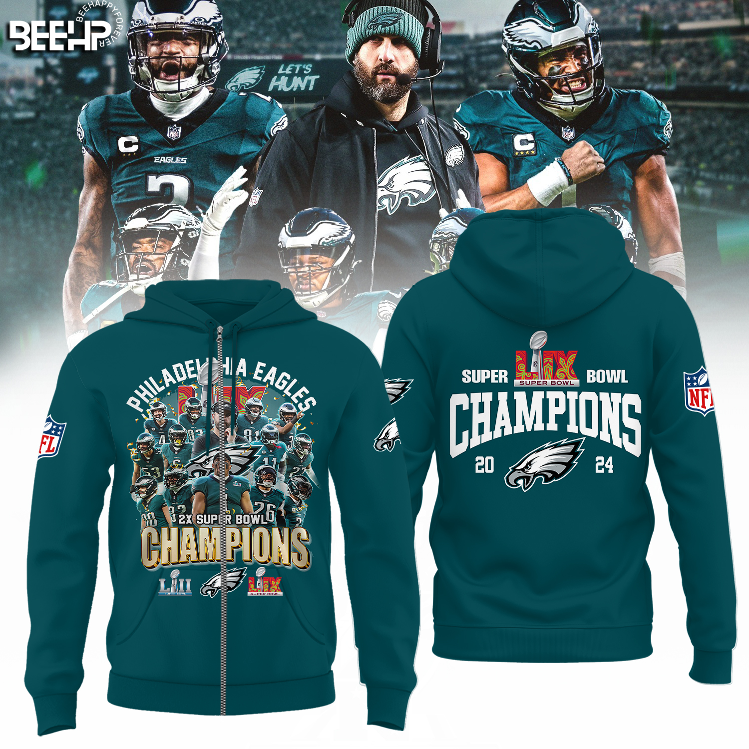 Philadelphia Eagles Super Bowl LIX Champions Shirt - Famjoys Philadelphia Eagles Super Bowl LIX Champions Shirt - Famjoys