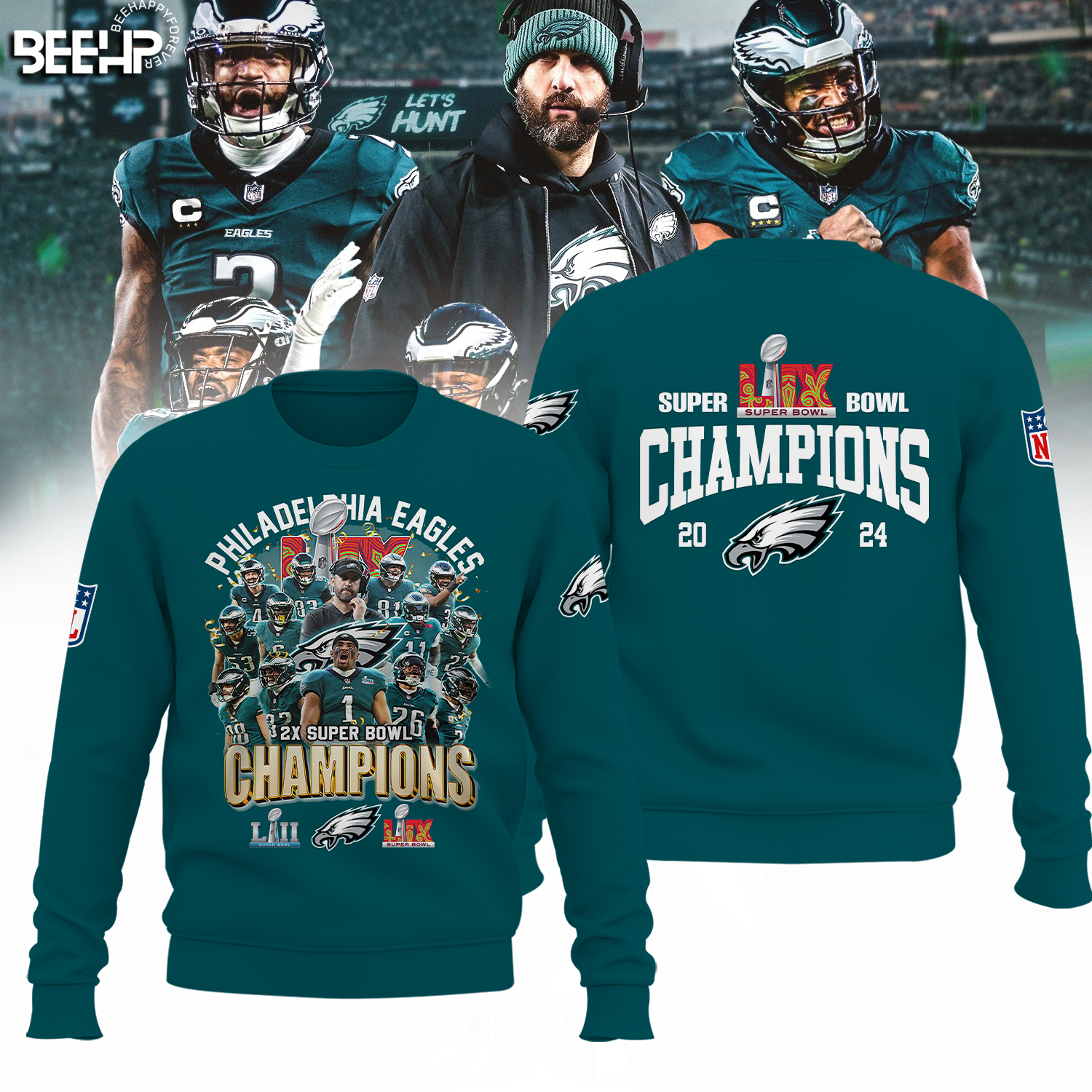 Philadelphia Eagles Super Bowl LIX Champions Shirt - Famjoys Philadelphia Eagles Super Bowl LIX Champions Shirt - Famjoys