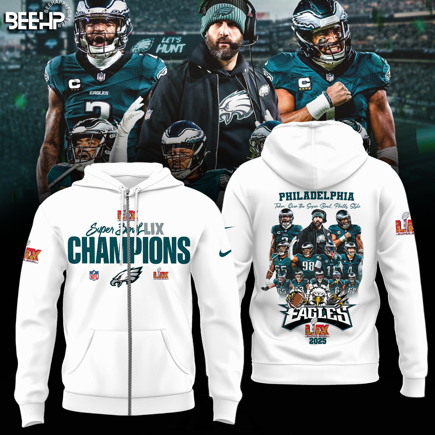 Philadelphia Eagles Super Bowl LIX Champions Shirt - Famjoys Philadelphia Eagles Super Bowl LIX Champions Shirt - Famjoys