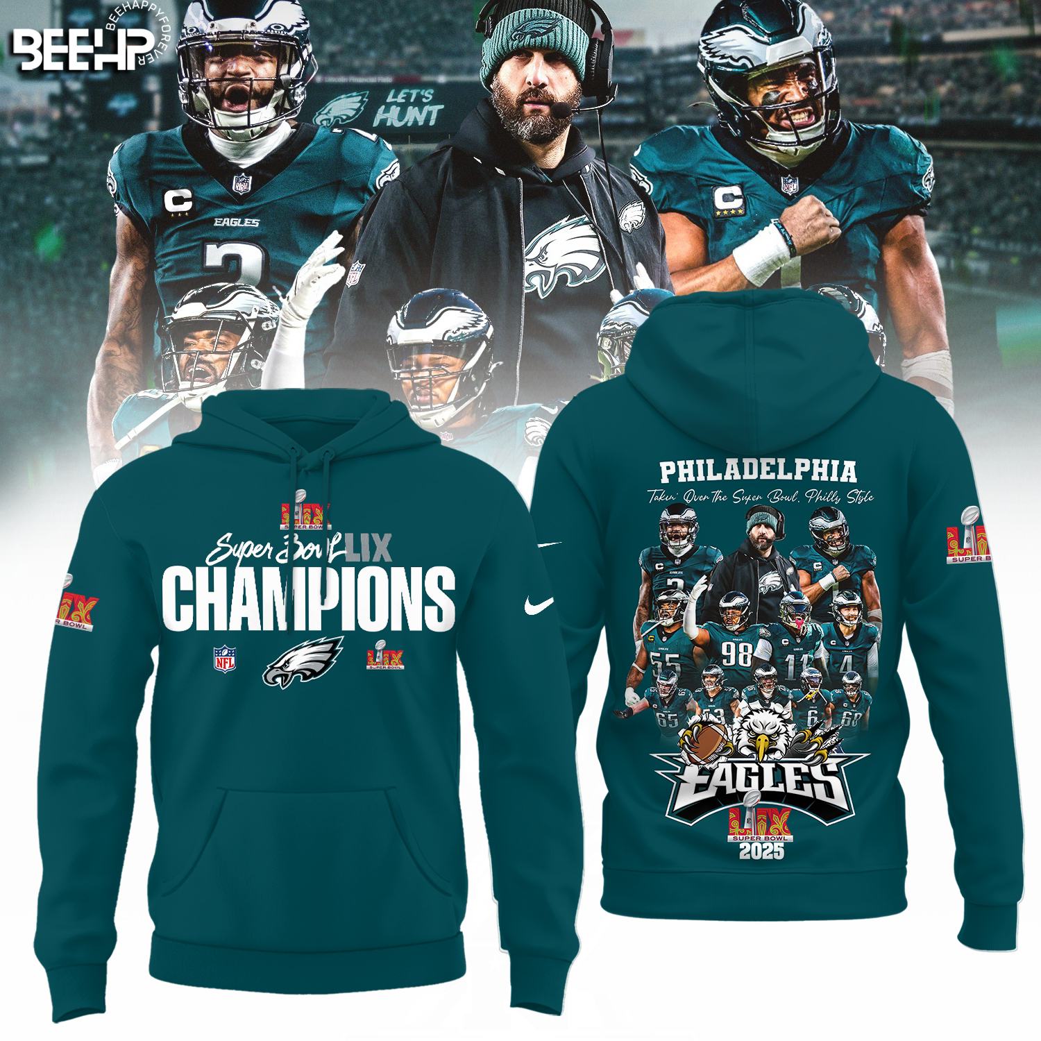 Philadelphia Eagles Super Bowl LIX Champions Shirt - Famjoys Philadelphia Eagles Super Bowl LIX Champions Shirt - Famjoys