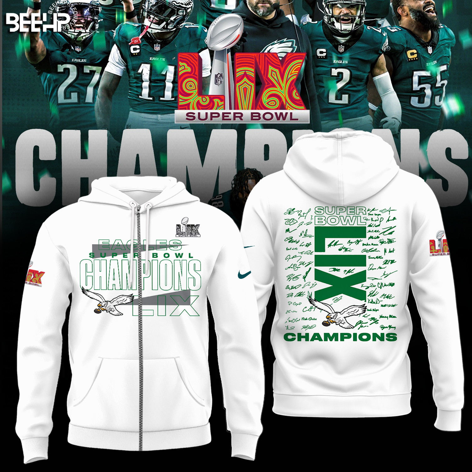 Philadelphia Eagles Super Bowl LIX Champions Shirt - Famjoys Philadelphia Eagles Super Bowl LIX Champions Shirt - Famjoys