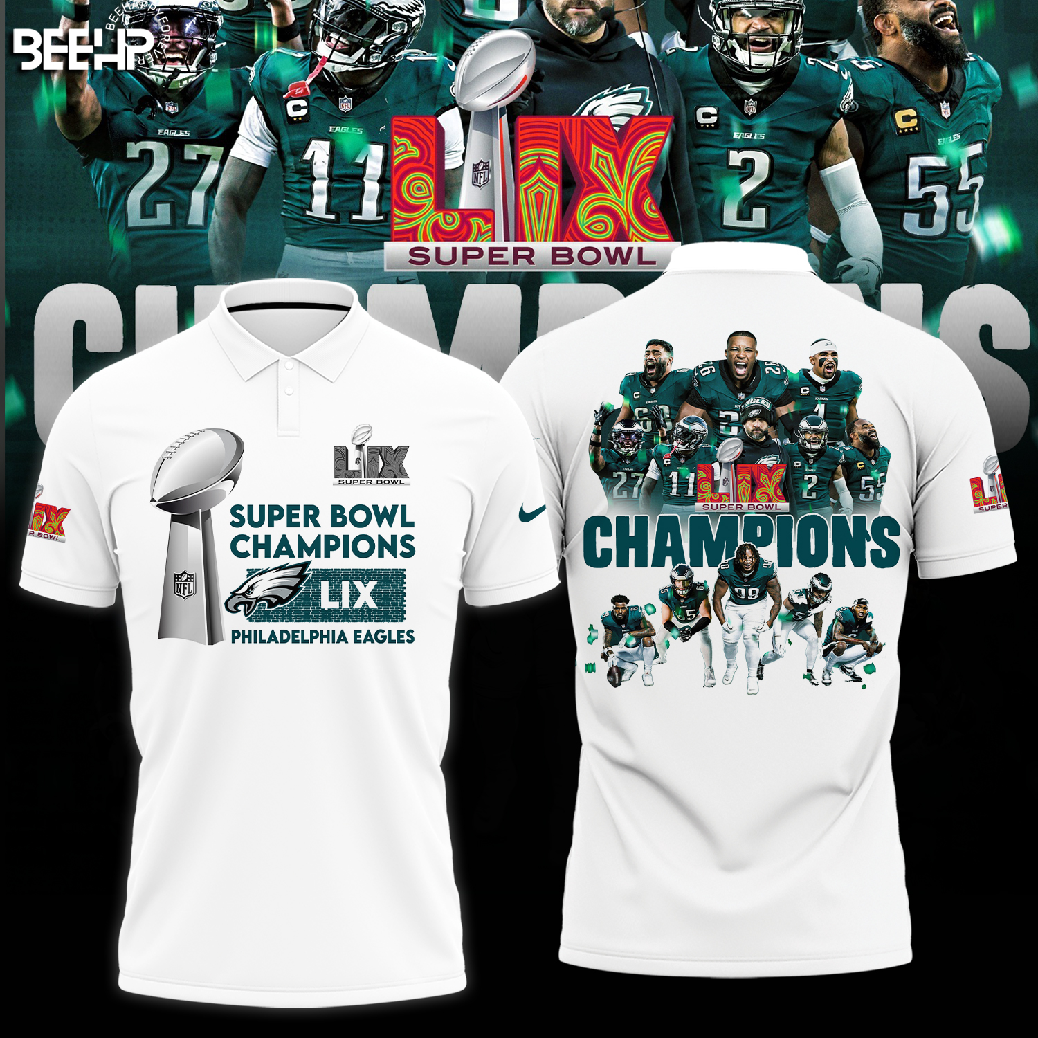 Philadelphia Eagles Super Bowl LIX Champions Shirt - Famjoys Philadelphia Eagles Super Bowl LIX Champions Shirt - Famjoys