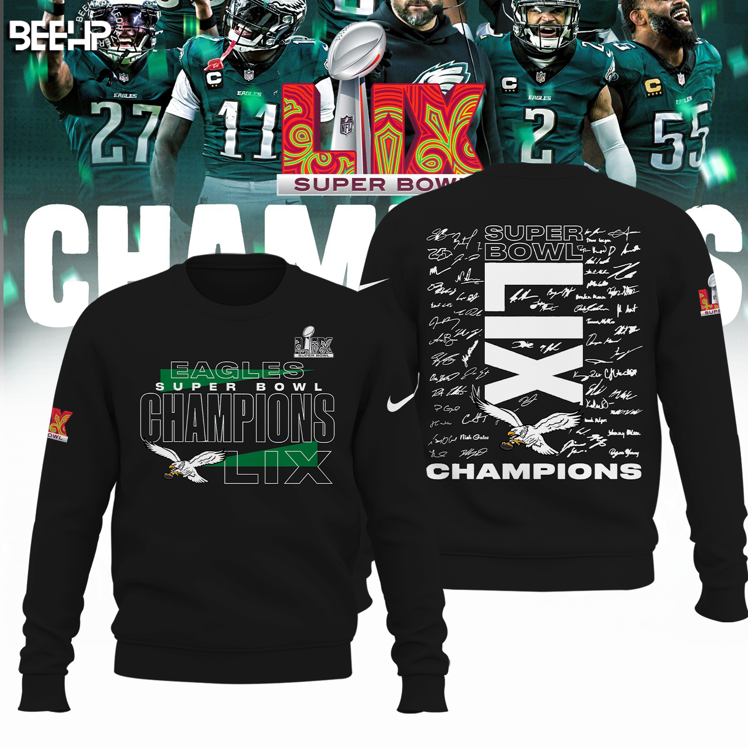 Philadelphia Eagles Super Bowl LIX Champions Shirt - Famjoys Philadelphia Eagles Super Bowl LIX Champions Shirt - Famjoys