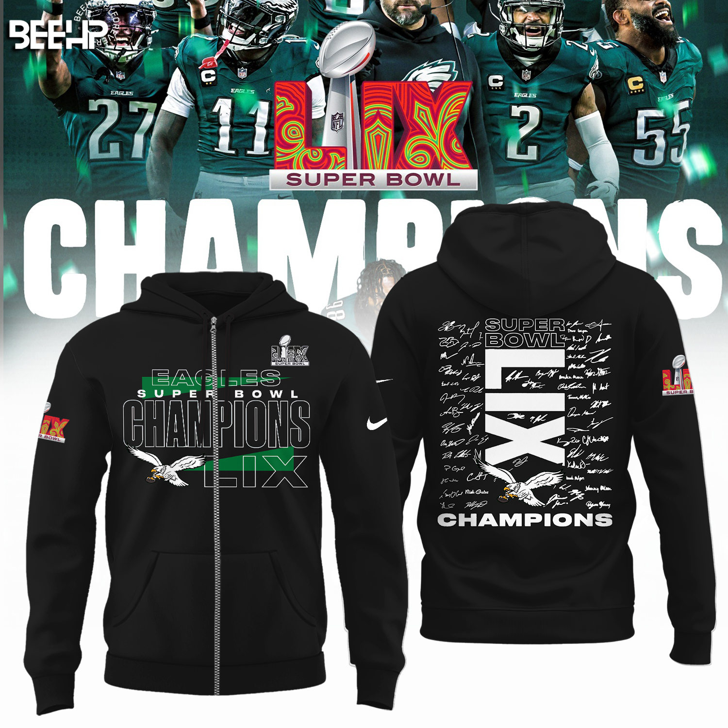 Philadelphia Eagles Super Bowl LIX Champions Shirt - Famjoys Philadelphia Eagles Super Bowl LIX Champions Shirt - Famjoys