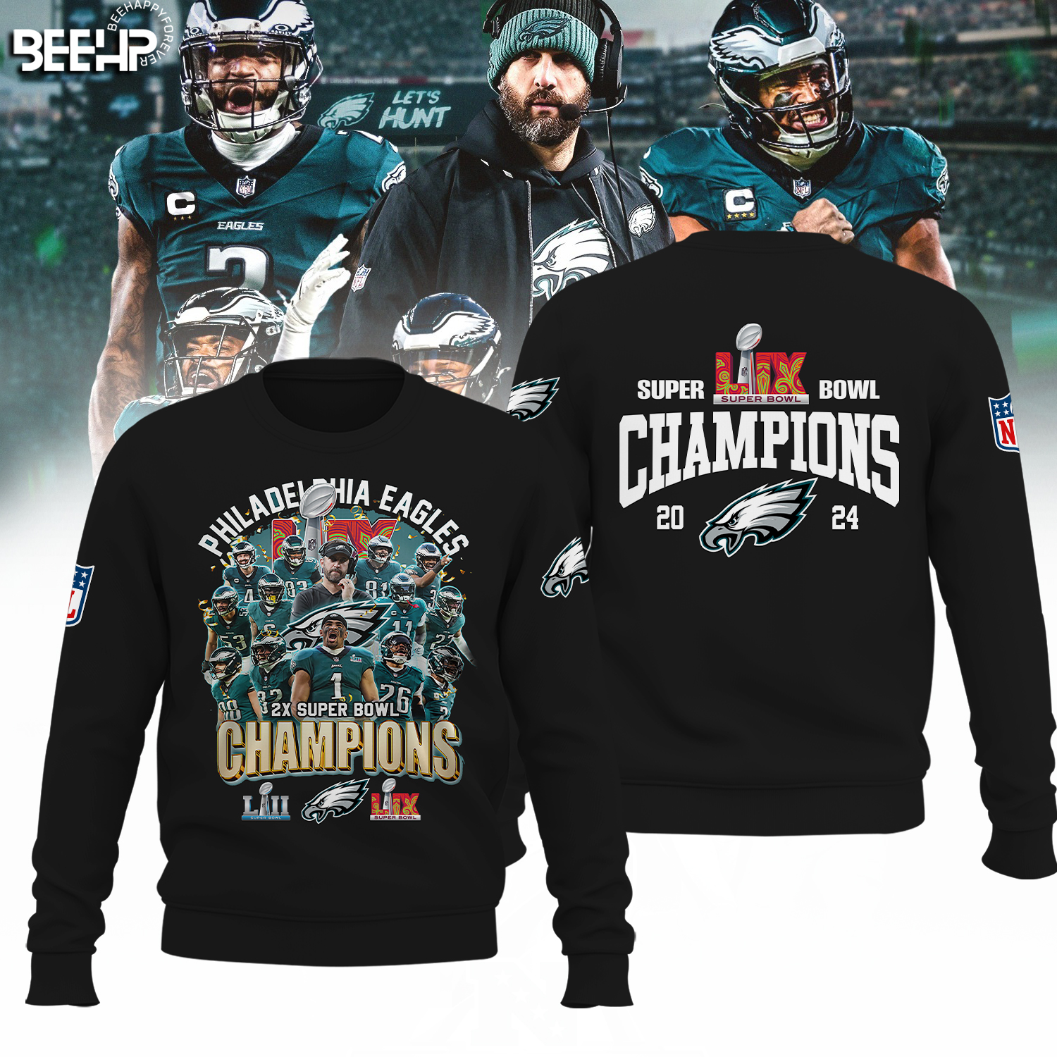 Philadelphia Eagles Super Bowl LIX Champions Shirt - Famjoys Philadelphia Eagles Super Bowl LIX Champions Shirt - Famjoys