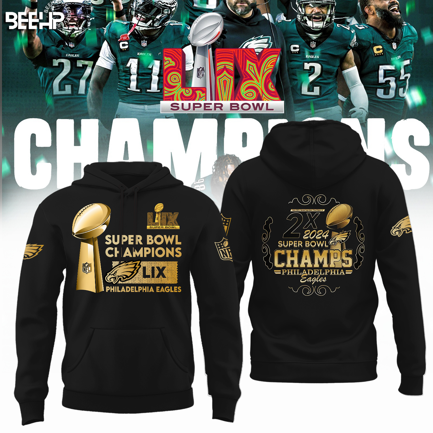 Philadelphia Eagles Super Bowl LIX Champions Shirt - Famjoys Philadelphia Eagles Super Bowl LIX Champions Shirt - Famjoys