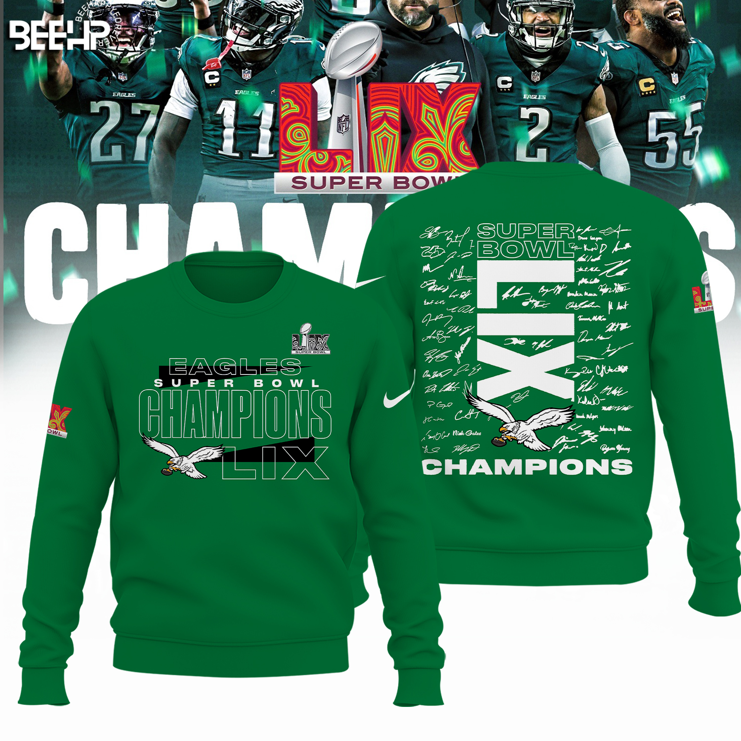Philadelphia Eagles Super Bowl LIX Champions Shirt - Famjoys Philadelphia Eagles Super Bowl LIX Champions Shirt - Famjoys