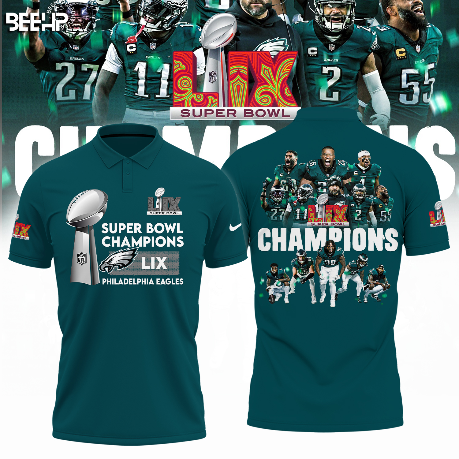 Philadelphia Eagles Super Bowl LIX Champions Shirt - Famjoys Philadelphia Eagles Super Bowl LIX Champions Shirt - Famjoys