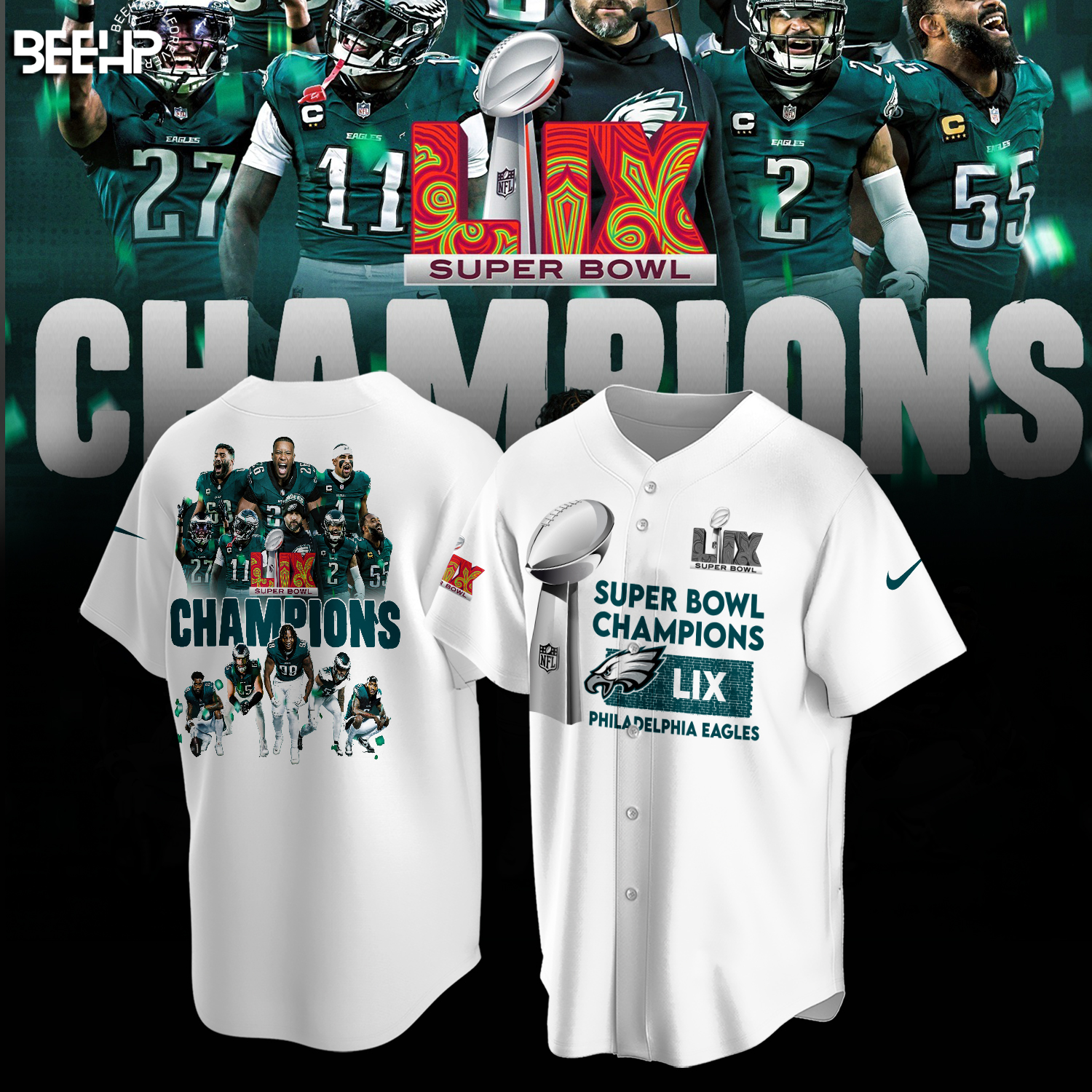 Philadelphia Eagles Super Bowl LIX Champions Shirt - Famjoys Philadelphia Eagles Super Bowl LIX Champions Shirt - Famjoys