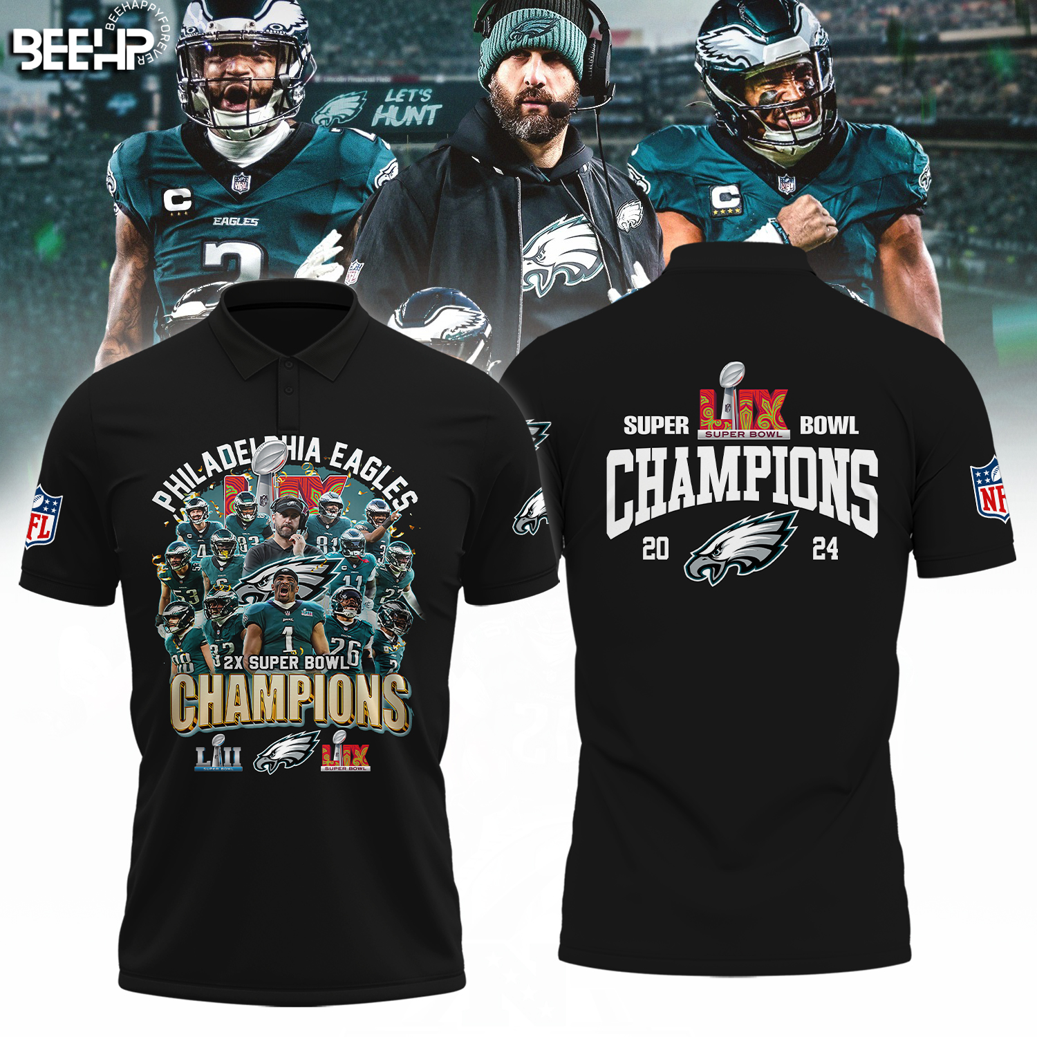 Philadelphia Eagles Super Bowl LIX Champions Shirt - Famjoys Philadelphia Eagles Super Bowl LIX Champions Shirt - Famjoys