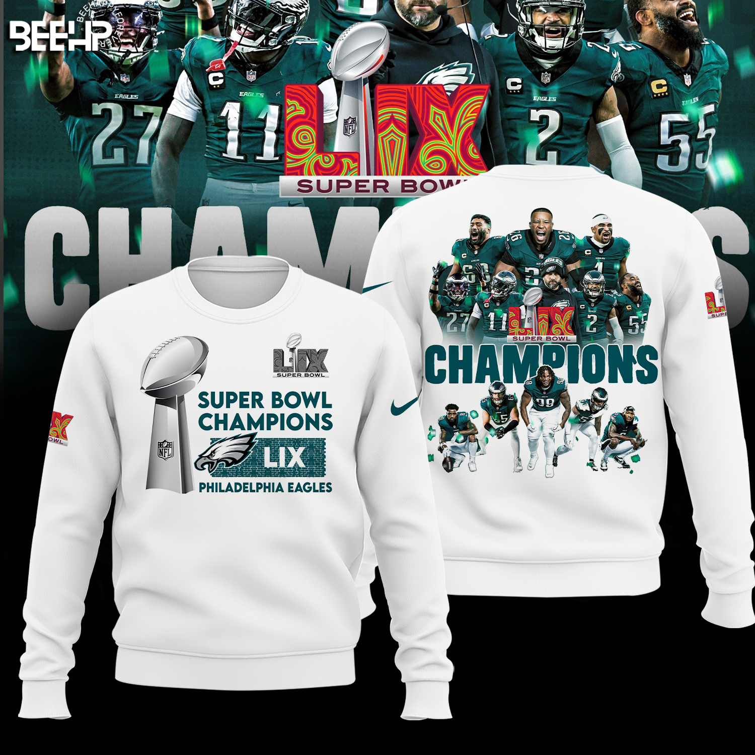 Philadelphia Eagles Super Bowl LIX Champions Shirt - Famjoys Philadelphia Eagles Super Bowl LIX Champions Shirt - Famjoys
