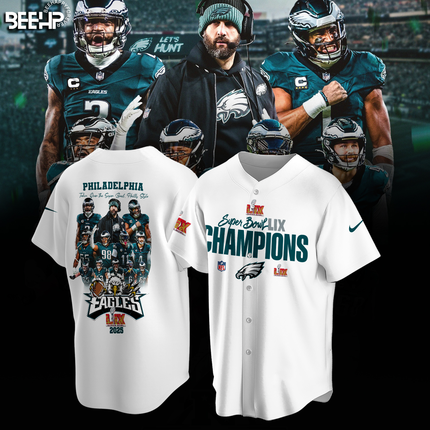 Philadelphia Eagles Super Bowl LIX Champions Shirt - Famjoys Philadelphia Eagles Super Bowl LIX Champions Shirt - Famjoys