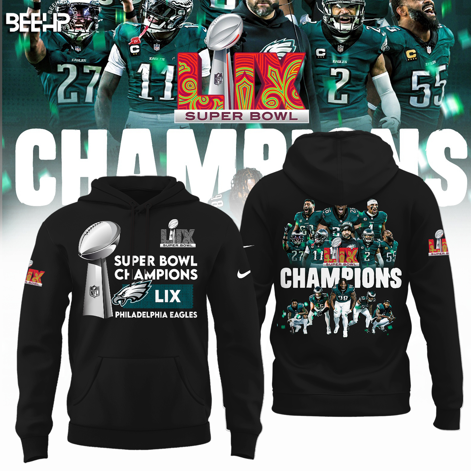 Philadelphia Eagles Super Bowl LIX Champions Shirt - Famjoys Philadelphia Eagles Super Bowl LIX Champions Shirt - Famjoys