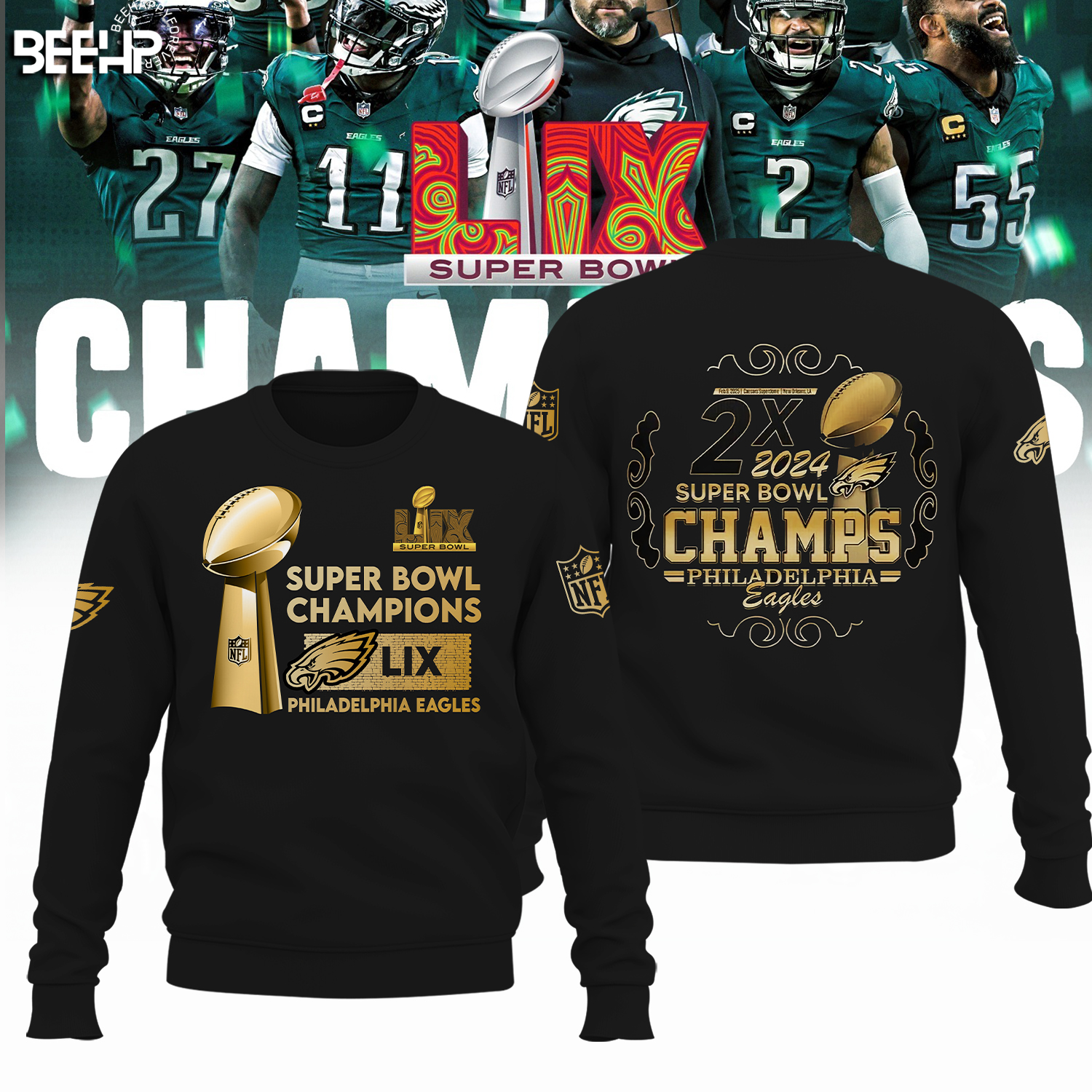 Philadelphia Eagles Super Bowl LIX Champions Shirt - Famjoys Philadelphia Eagles Super Bowl LIX Champions Shirt - Famjoys