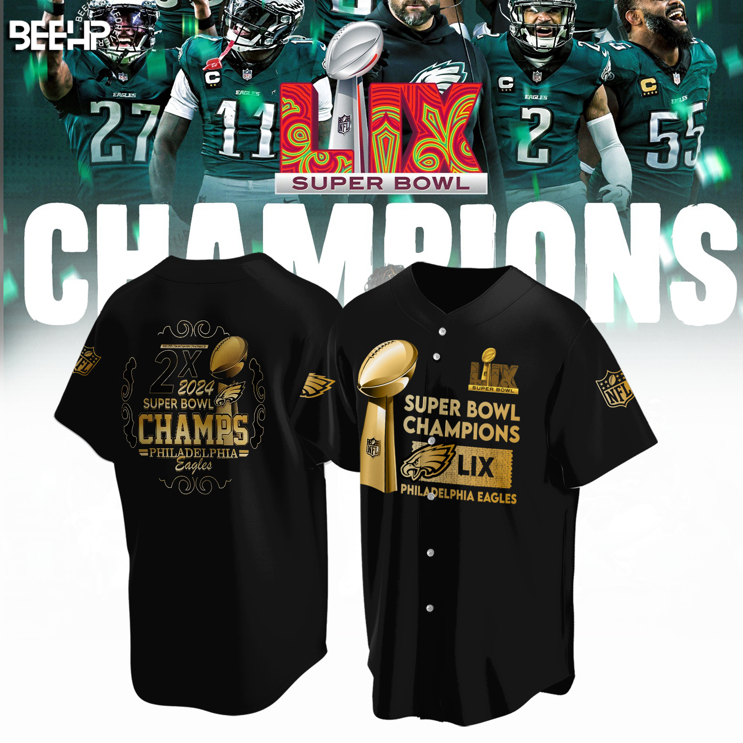 Philadelphia Eagles Super Bowl LIX Champions Shirt - Famjoys Philadelphia Eagles Super Bowl LIX Champions Shirt - Famjoys
