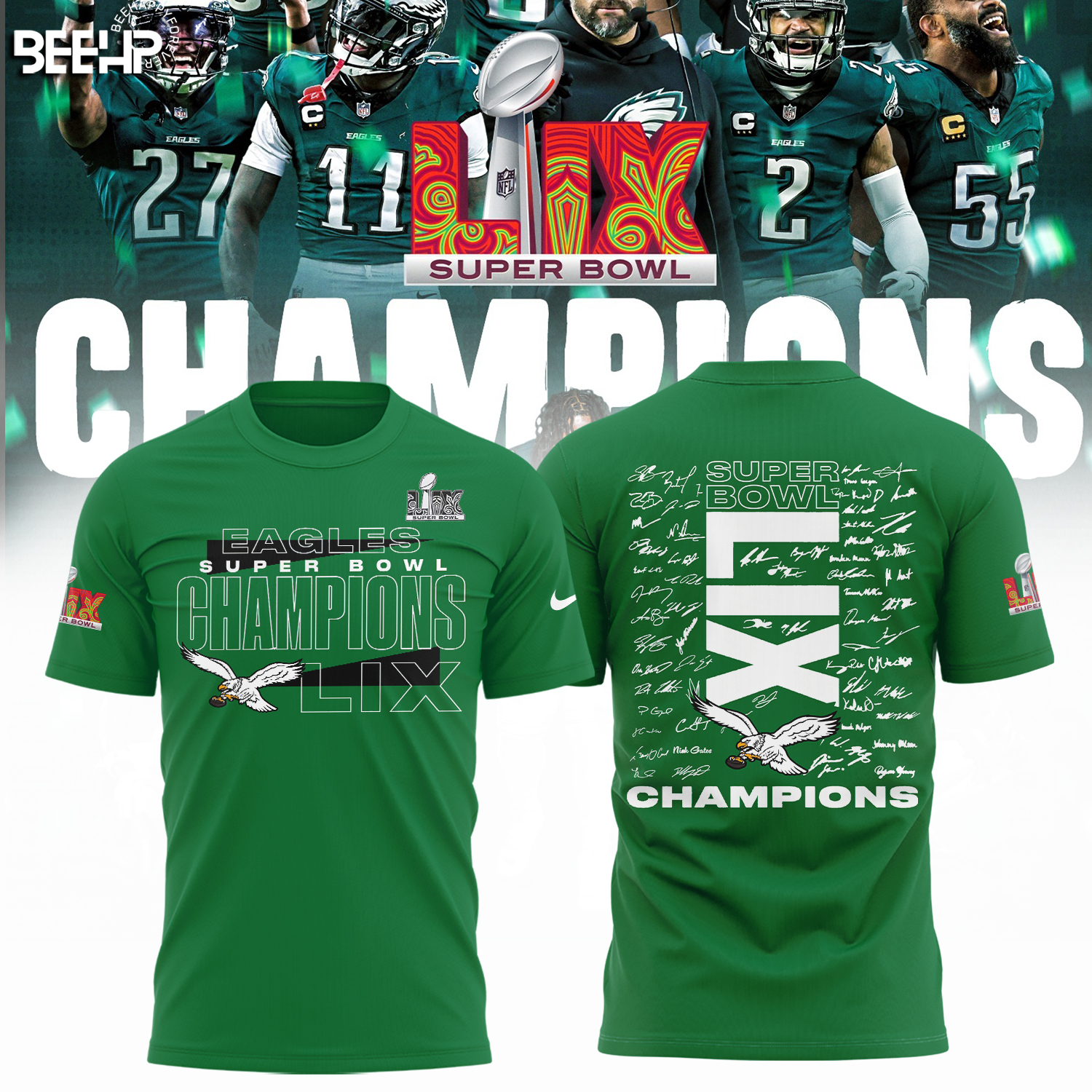 Philadelphia Eagles Super Bowl LIX Champions Shirt - Famjoys Philadelphia Eagles Super Bowl LIX Champions Shirt - Famjoys