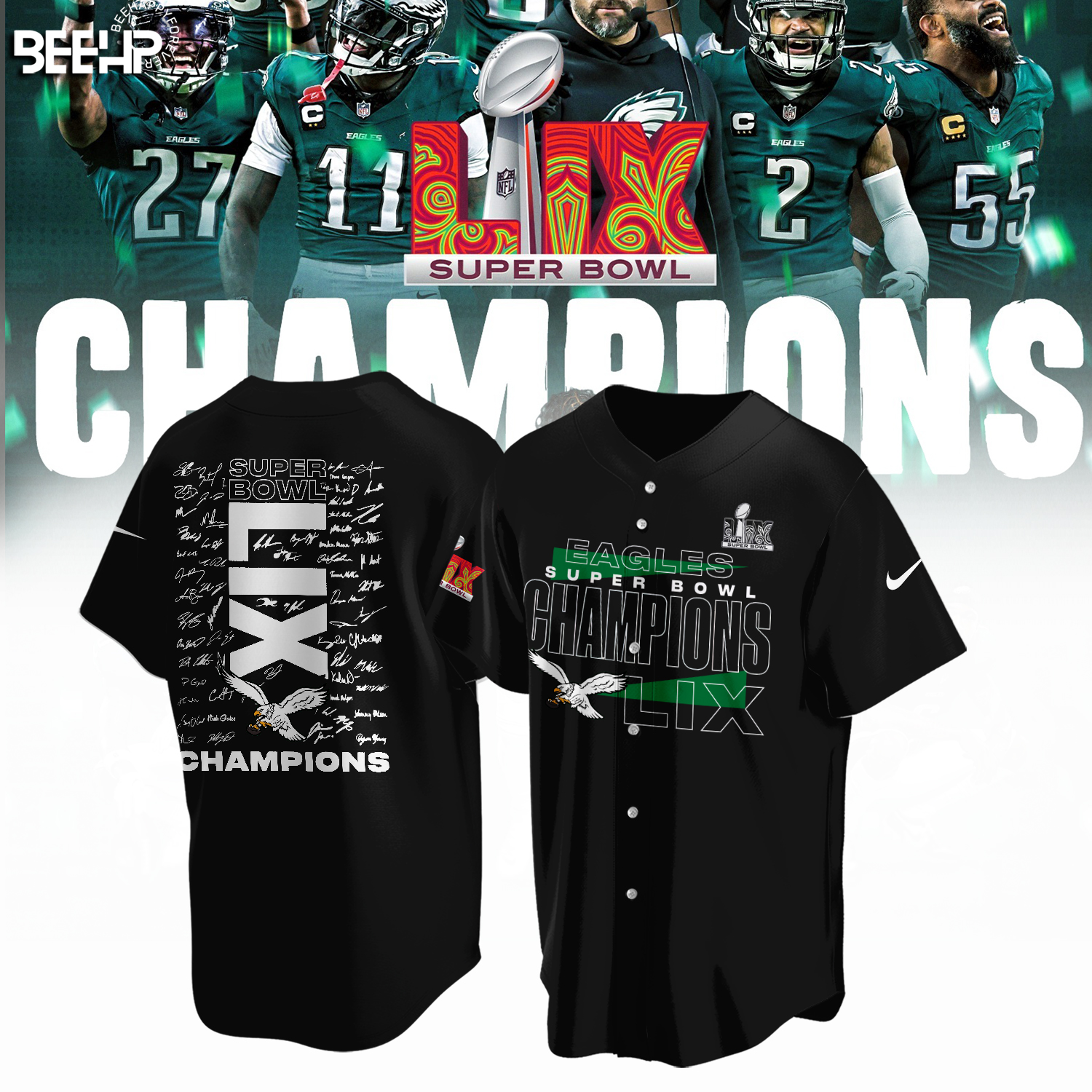 Philadelphia Eagles Super Bowl LIX Champions Shirt - Famjoys Philadelphia Eagles Super Bowl LIX Champions Shirt - Famjoys