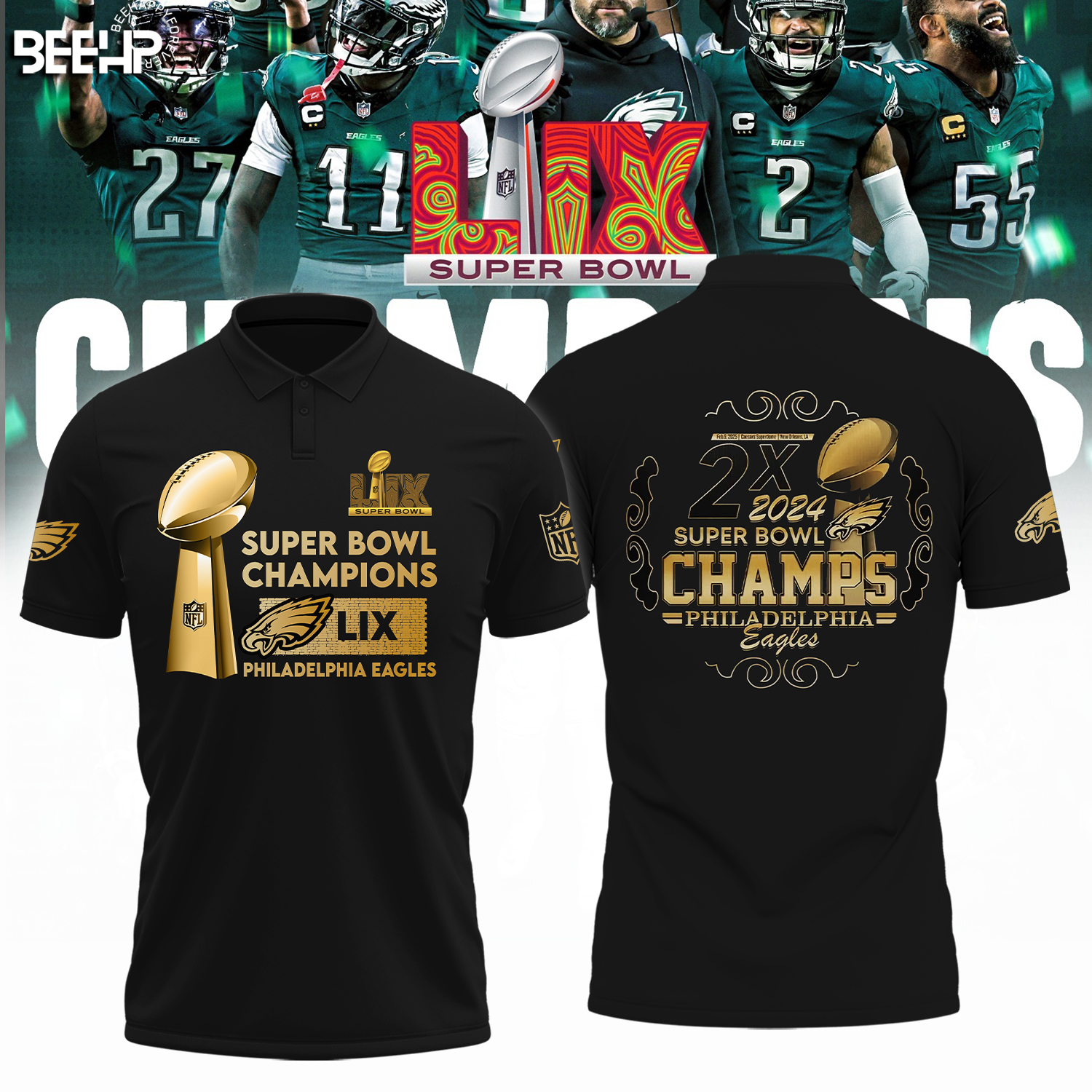 Philadelphia Eagles Super Bowl LIX Champions Shirt - Famjoys Philadelphia Eagles Super Bowl LIX Champions Shirt - Famjoys
