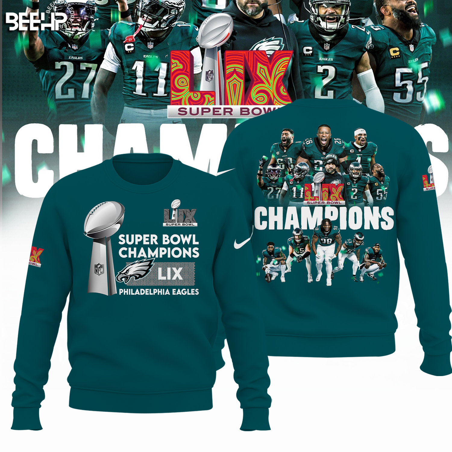 Philadelphia Eagles Super Bowl LIX Champions Shirt - Famjoys Philadelphia Eagles Super Bowl LIX Champions Shirt - Famjoys