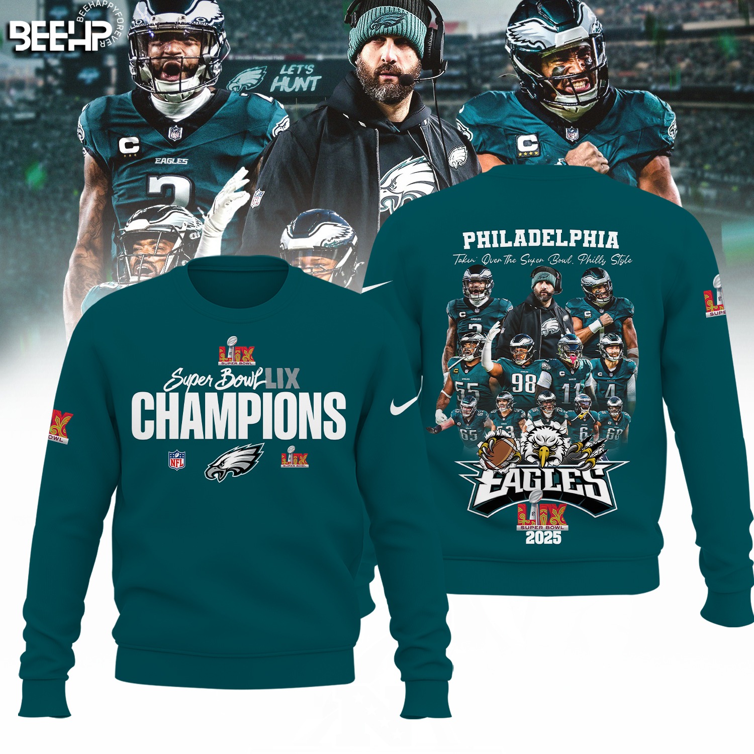 Philadelphia Eagles Super Bowl LIX Champions Shirt - Famjoys Philadelphia Eagles Super Bowl LIX Champions Shirt - Famjoys
