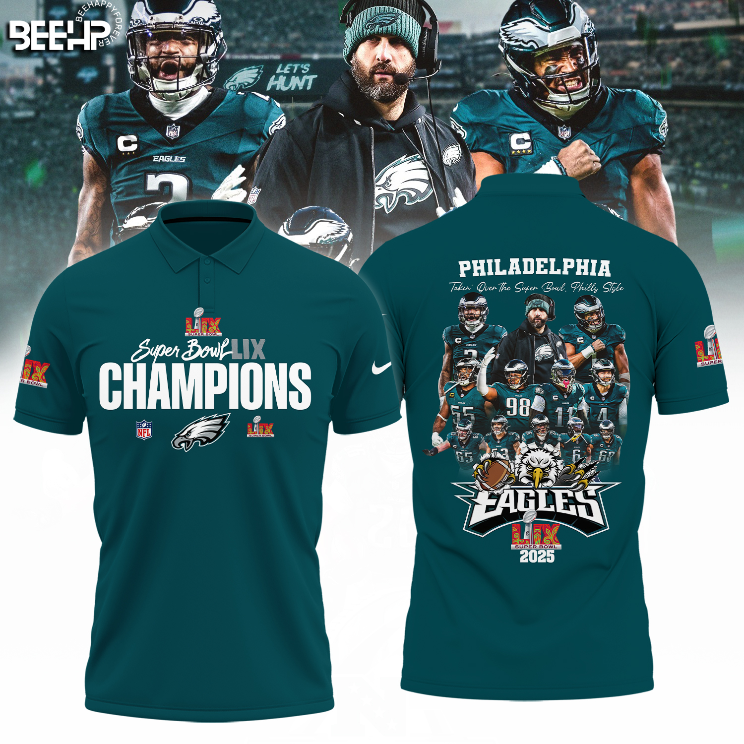 Philadelphia Eagles Super Bowl LIX Champions Shirt - Famjoys Philadelphia Eagles Super Bowl LIX Champions Shirt - Famjoys