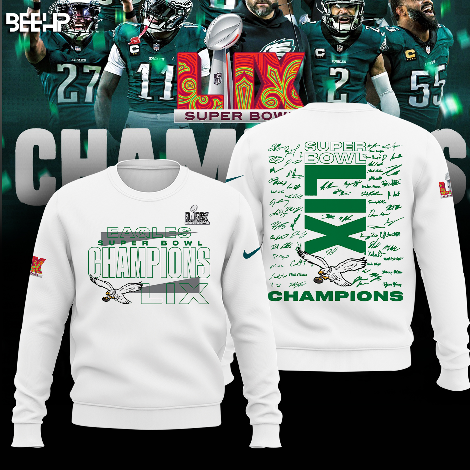 Philadelphia Eagles Super Bowl LIX Champions Shirt - Famjoys Philadelphia Eagles Super Bowl LIX Champions Shirt - Famjoys