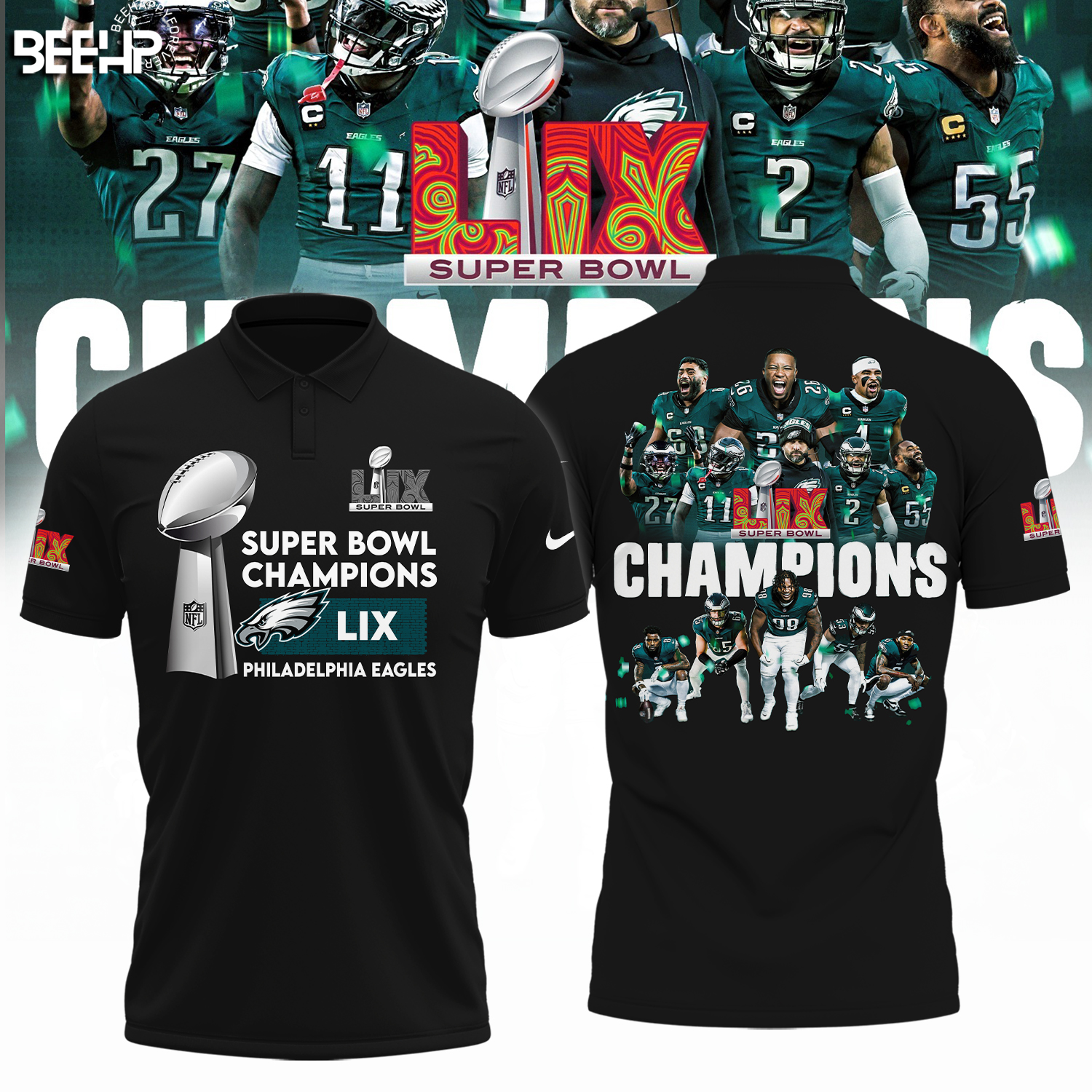 Philadelphia Eagles Super Bowl LIX Champions Shirt - Famjoys Philadelphia Eagles Super Bowl LIX Champions Shirt - Famjoys