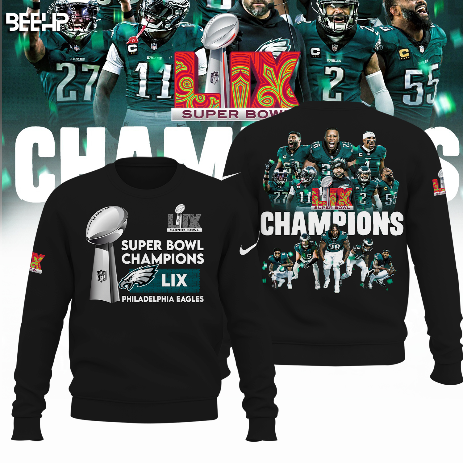 Philadelphia Eagles Super Bowl LIX Champions Shirt - Famjoys Philadelphia Eagles Super Bowl LIX Champions Shirt - Famjoys