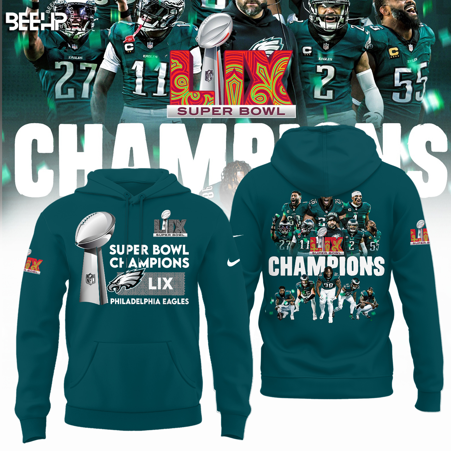 Philadelphia Eagles Super Bowl LIX Champions Shirt - Famjoys Philadelphia Eagles Super Bowl LIX Champions Shirt - Famjoys