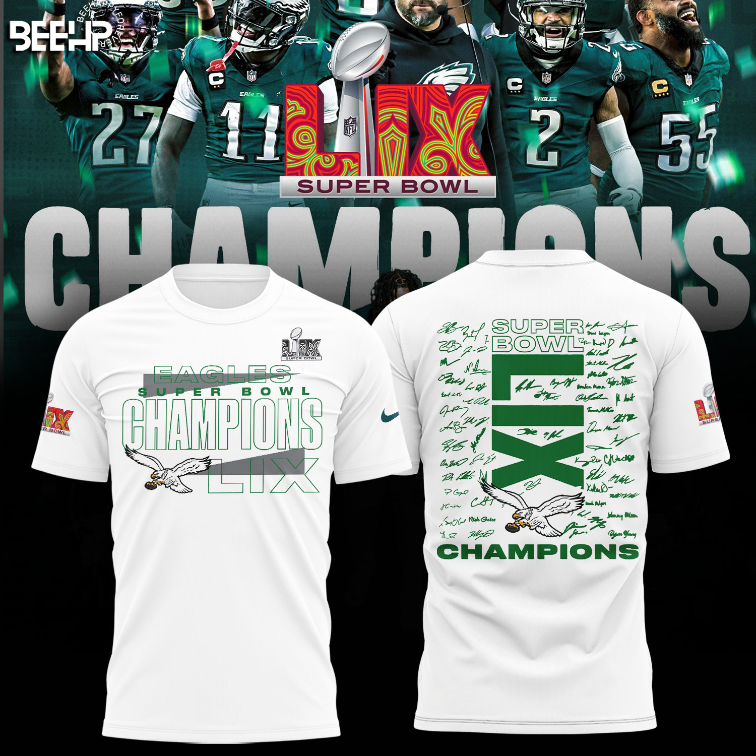 Philadelphia Eagles Super Bowl LIX Champions Shirt - Famjoys Philadelphia Eagles Super Bowl LIX Champions Shirt - Famjoys