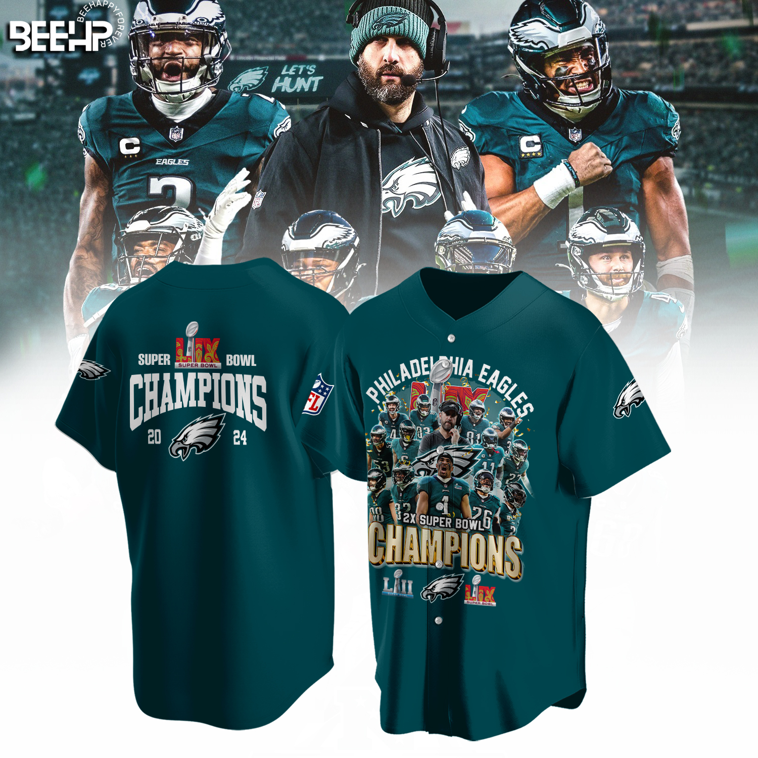 Philadelphia Eagles Super Bowl LIX Champions Shirt - Famjoys Philadelphia Eagles Super Bowl LIX Champions Shirt - Famjoys
