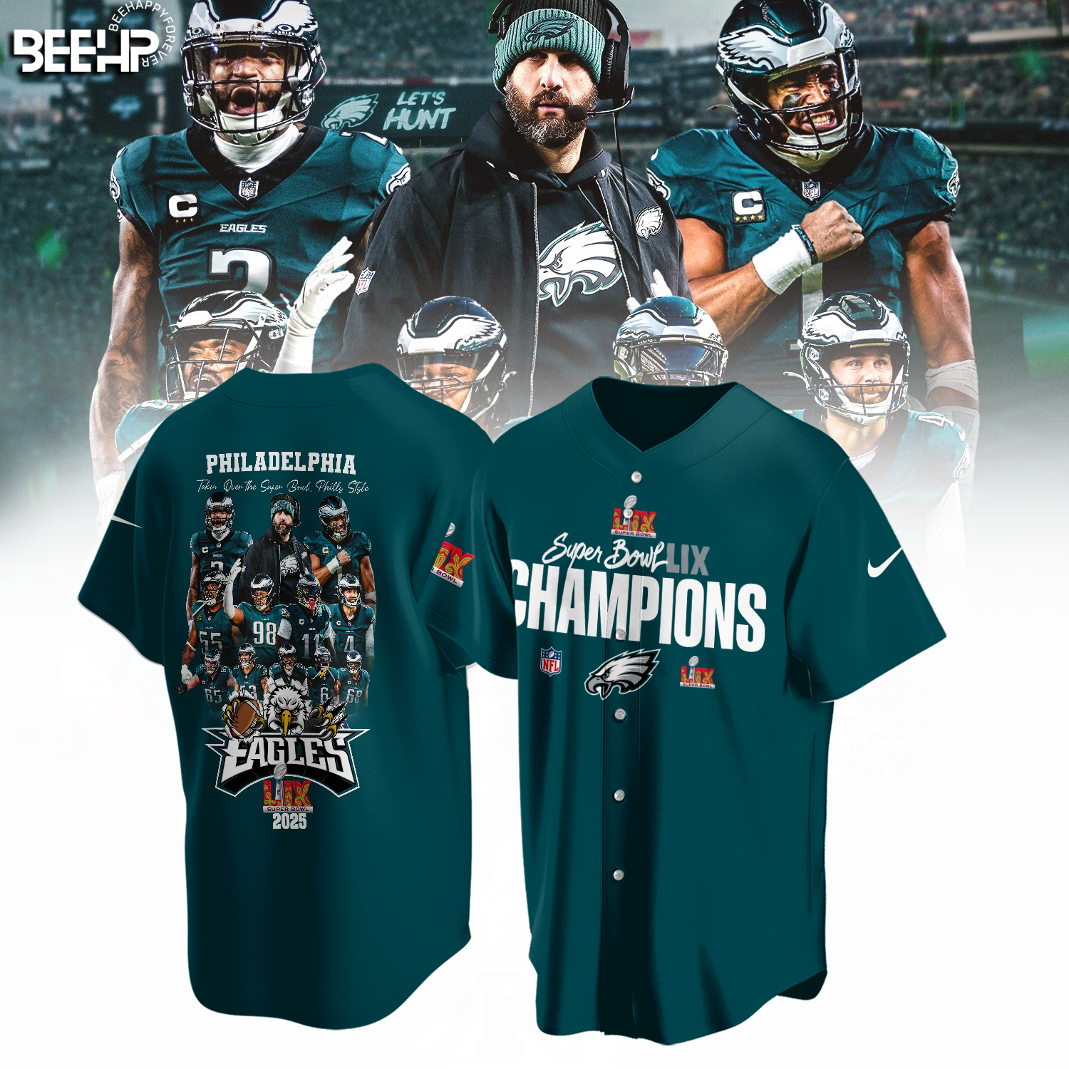 Philadelphia Eagles Super Bowl LIX Champions Shirt - Famjoys Philadelphia Eagles Super Bowl LIX Champions Shirt - Famjoys