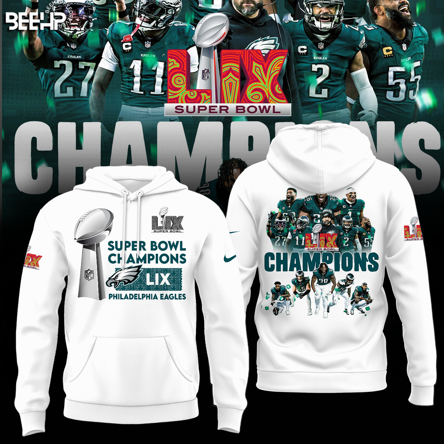 Philadelphia Eagles Super Bowl LIX Champions Shirt - Famjoys Philadelphia Eagles Super Bowl LIX Champions Shirt - Famjoys