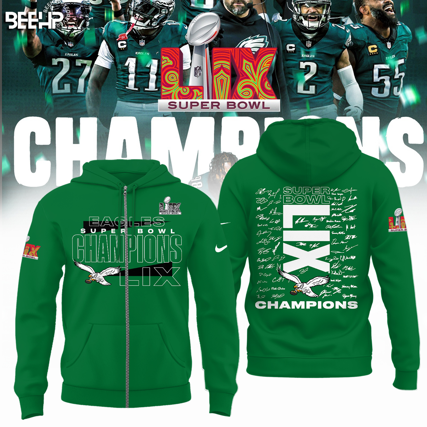 Philadelphia Eagles Super Bowl LIX Champions Shirt - Famjoys Philadelphia Eagles Super Bowl LIX Champions Shirt - Famjoys