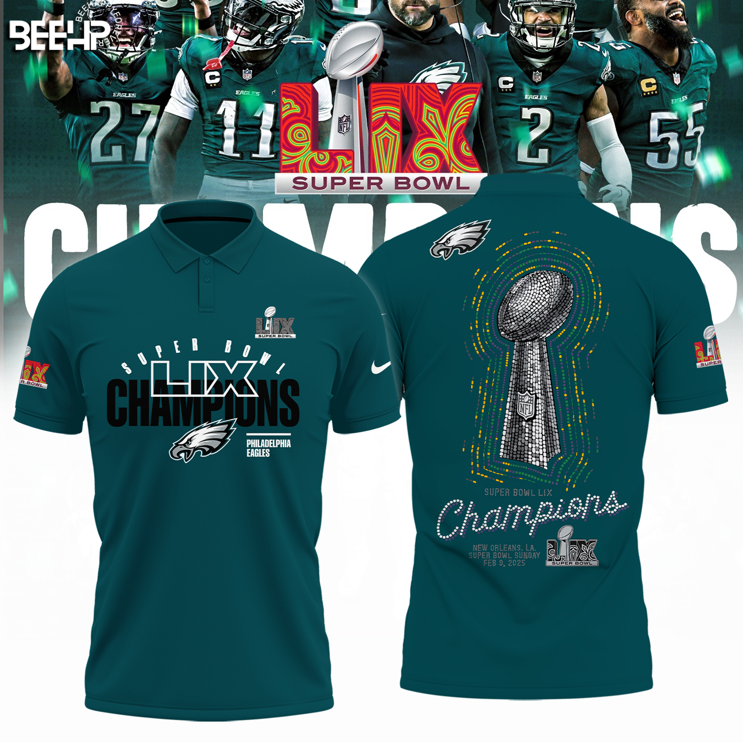 Philadelphia Eagles Super Bowl LIX Champions Shirt - Famjoys Philadelphia Eagles Super Bowl LIX Champions Shirt - Famjoys