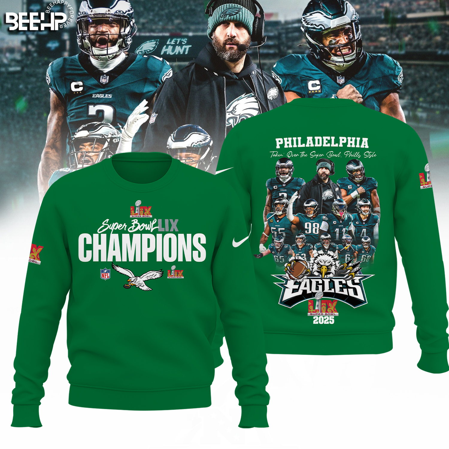 Philadelphia Eagles Super Bowl LIX Champions Shirt - Famjoys Philadelphia Eagles Super Bowl LIX Champions Shirt - Famjoys