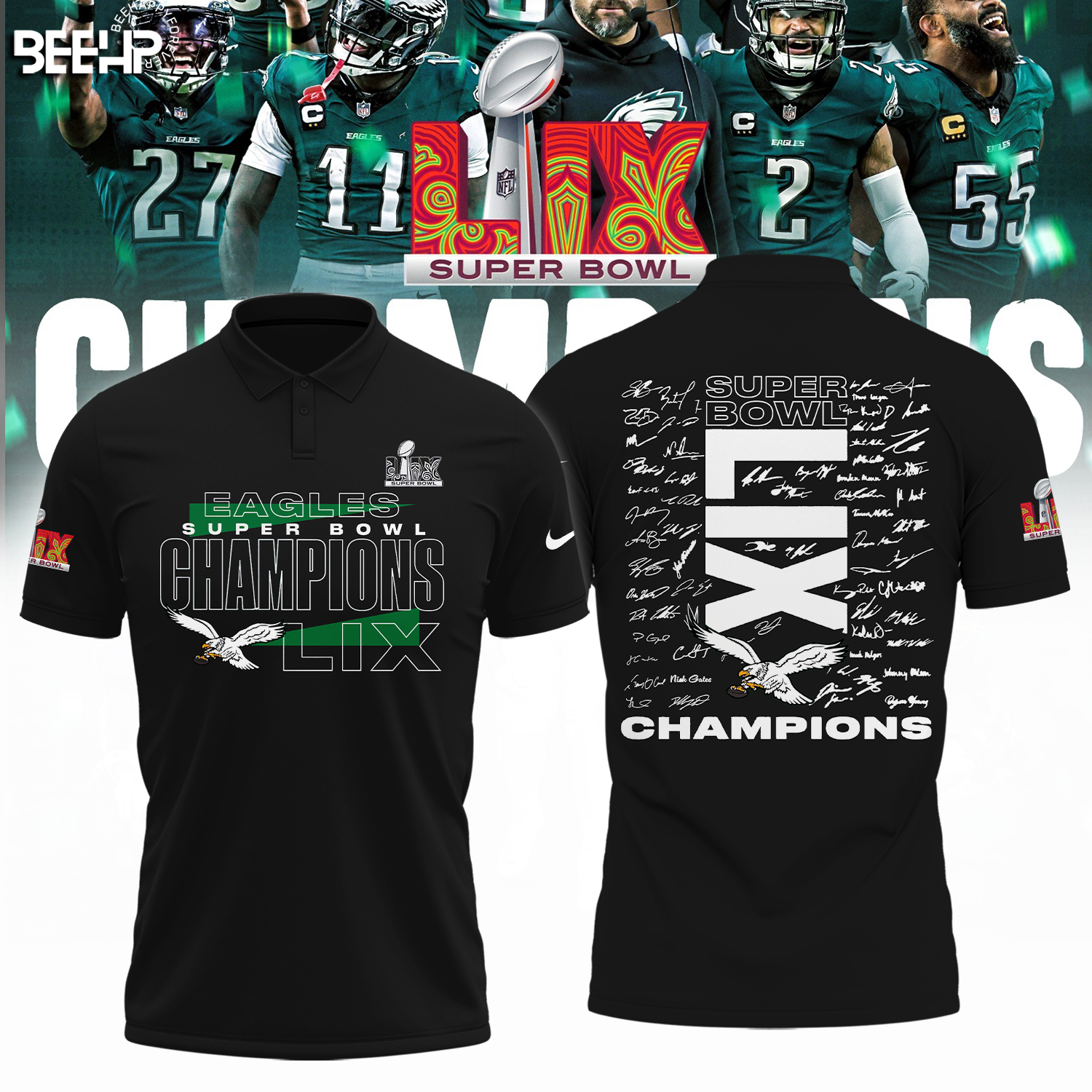 Philadelphia Eagles Super Bowl LIX Champions Shirt - Famjoys Philadelphia Eagles Super Bowl LIX Champions Shirt - Famjoys