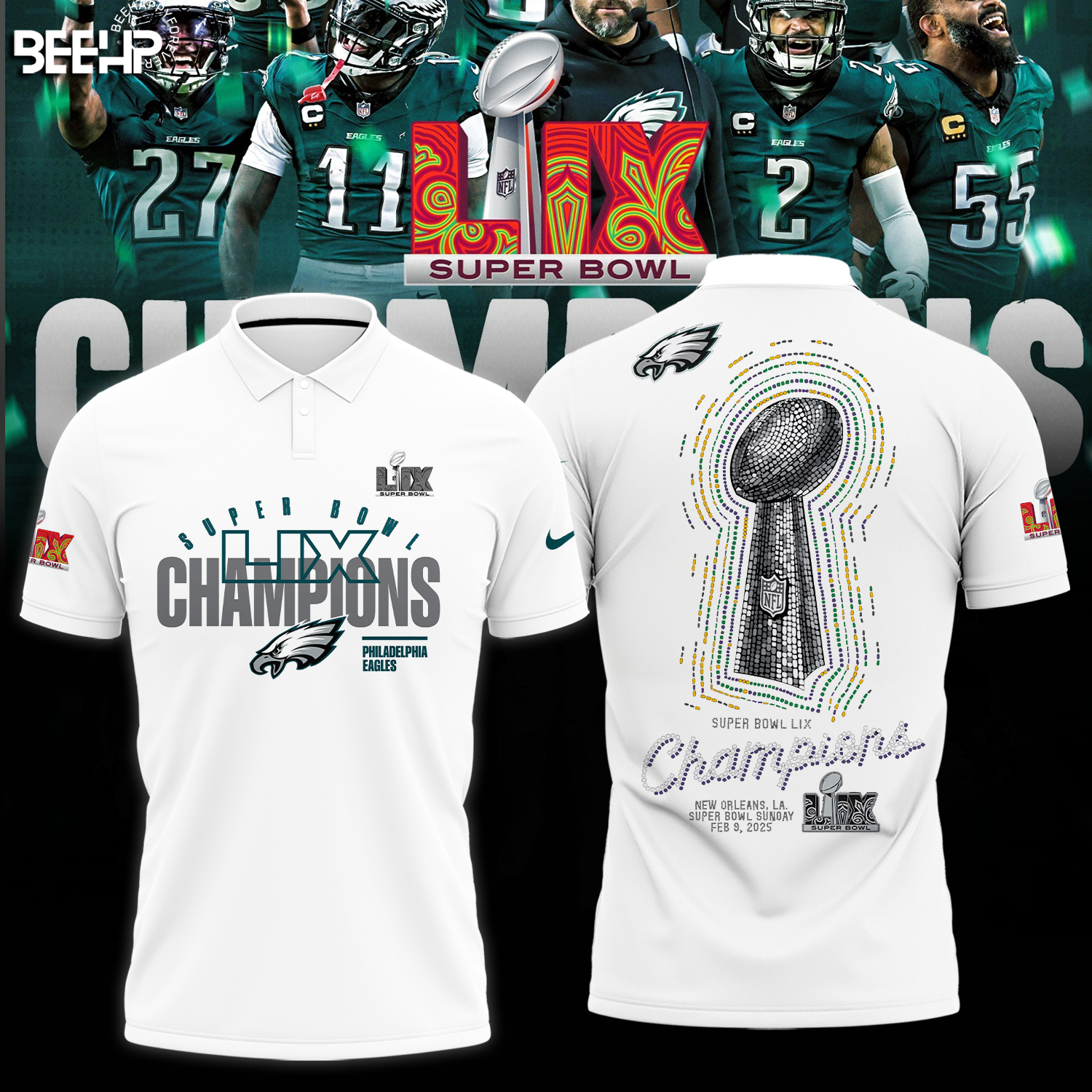 Philadelphia Eagles Super Bowl LIX Champions Shirt - Famjoys Philadelphia Eagles Super Bowl LIX Champions Shirt - Famjoys