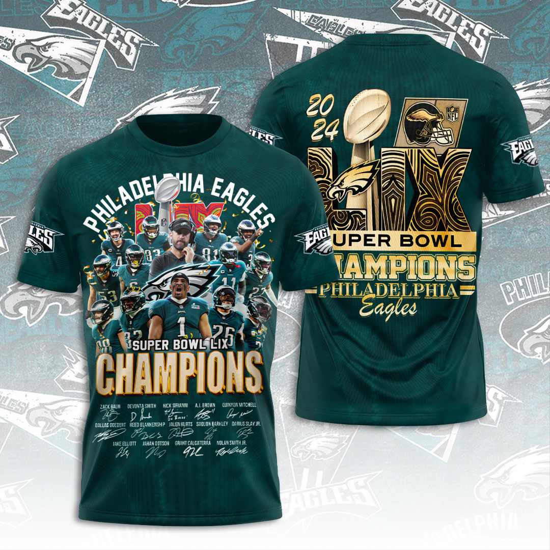 Philadelphia Eagles Super Bowl LIX Champions Shirt - Famjoys Philadelphia Eagles Super Bowl LIX Champions Shirt - Famjoys