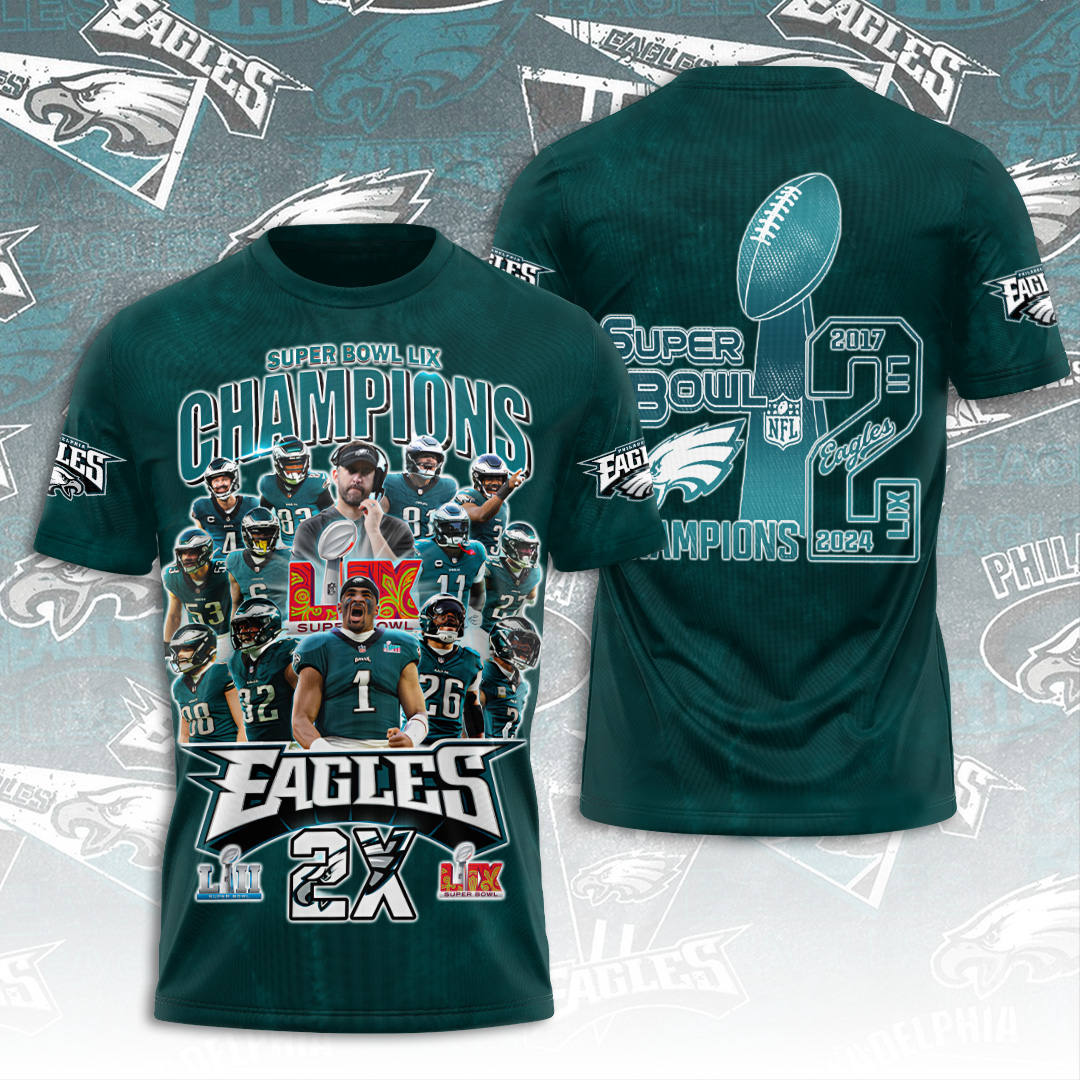 Philadelphia Eagles Super Bowl LIX Champions Shirt - Famjoys Philadelphia Eagles Super Bowl LIX Champions Shirt - Famjoys