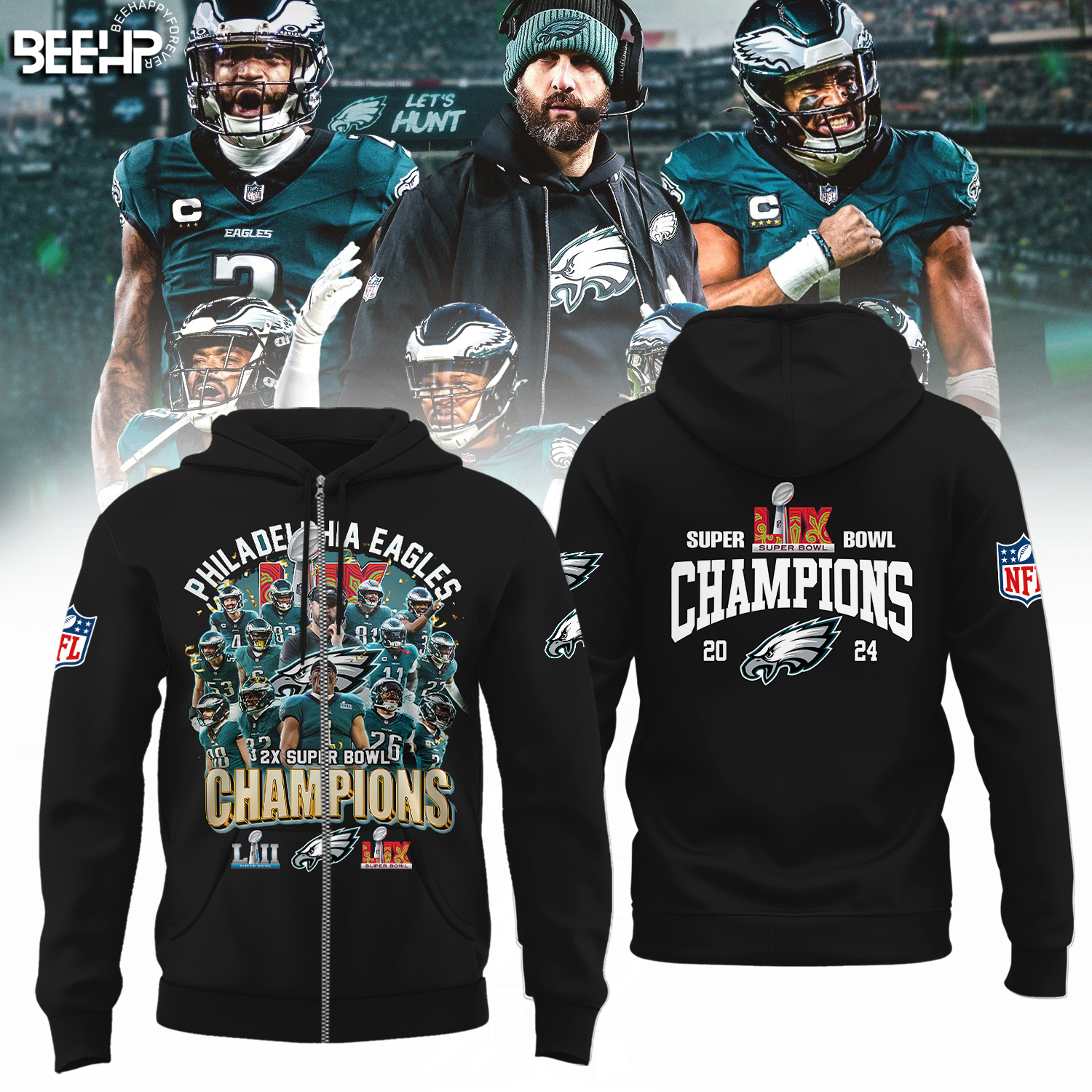Philadelphia Eagles Super Bowl LIX Champions Shirt - Famjoys Philadelphia Eagles Super Bowl LIX Champions Shirt - Famjoys